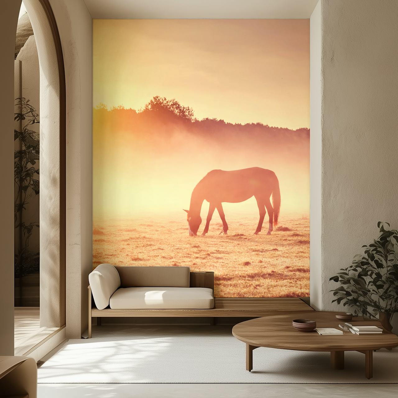 Papier peint Majestic Arabian Horses dans une pièce