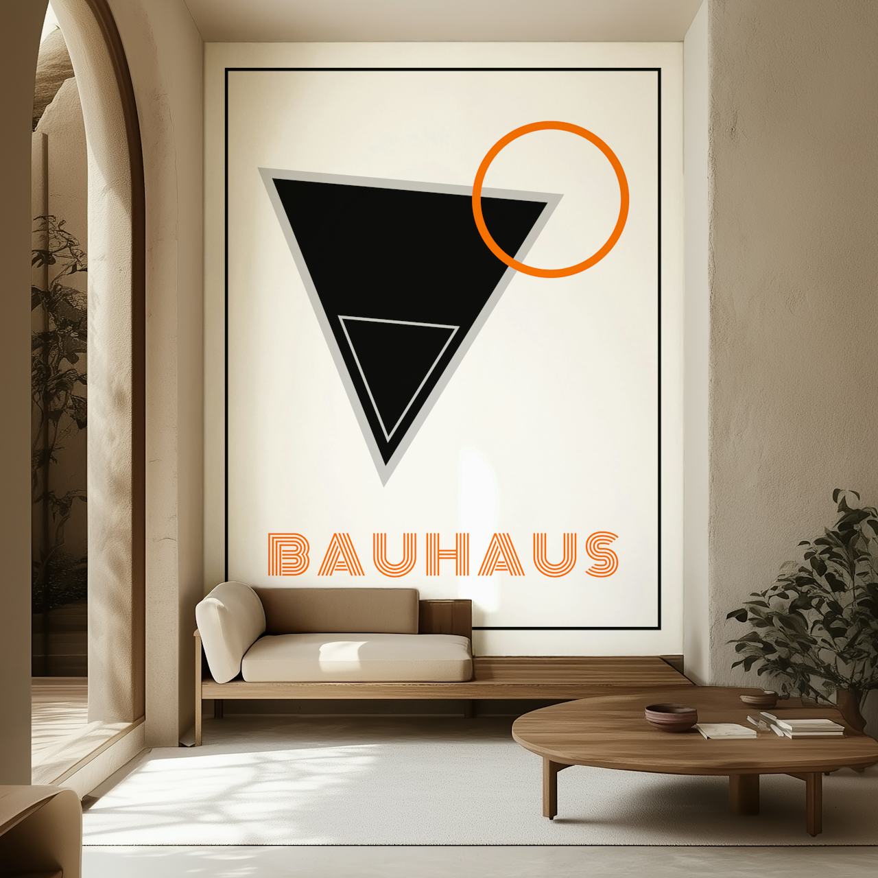 Papel pintado Bauhaus Vintage Geometry en una habitación