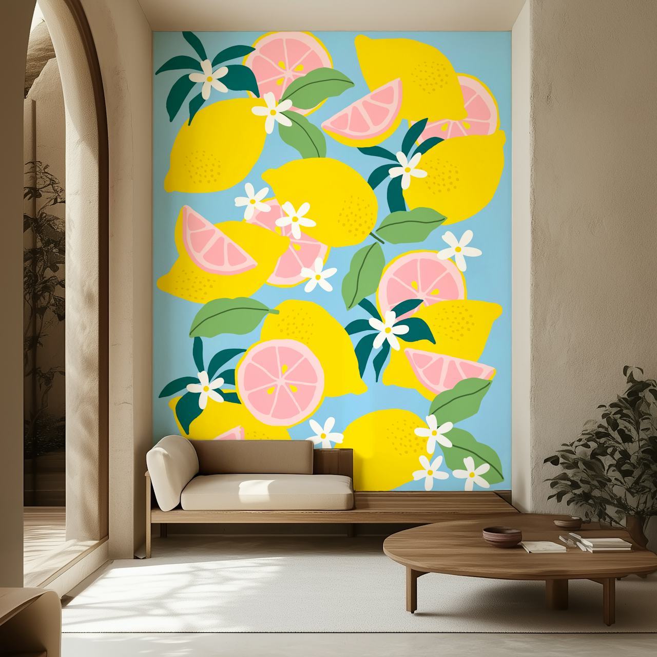 Pink Lemonade wallpaper design in a room