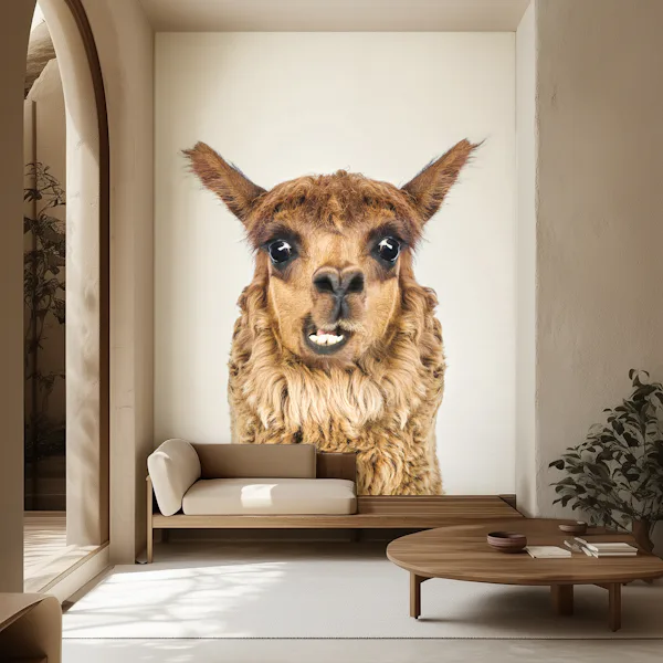 Cute Alpaca Wall Mural Wallpaper
