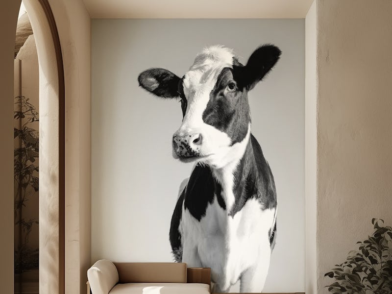 Black and White Cow Portrait
