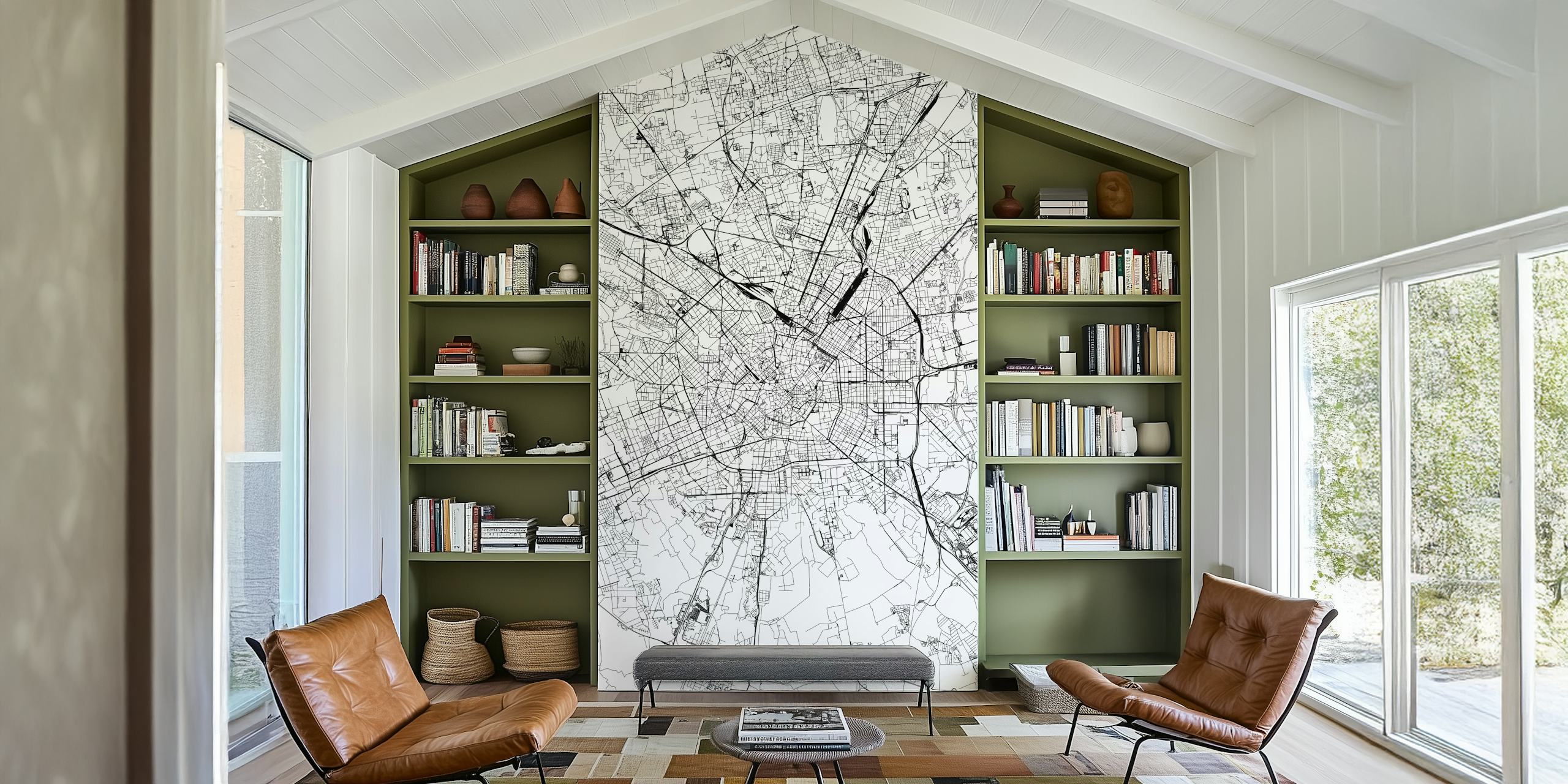 Milan Map Portrait tapet i et rum