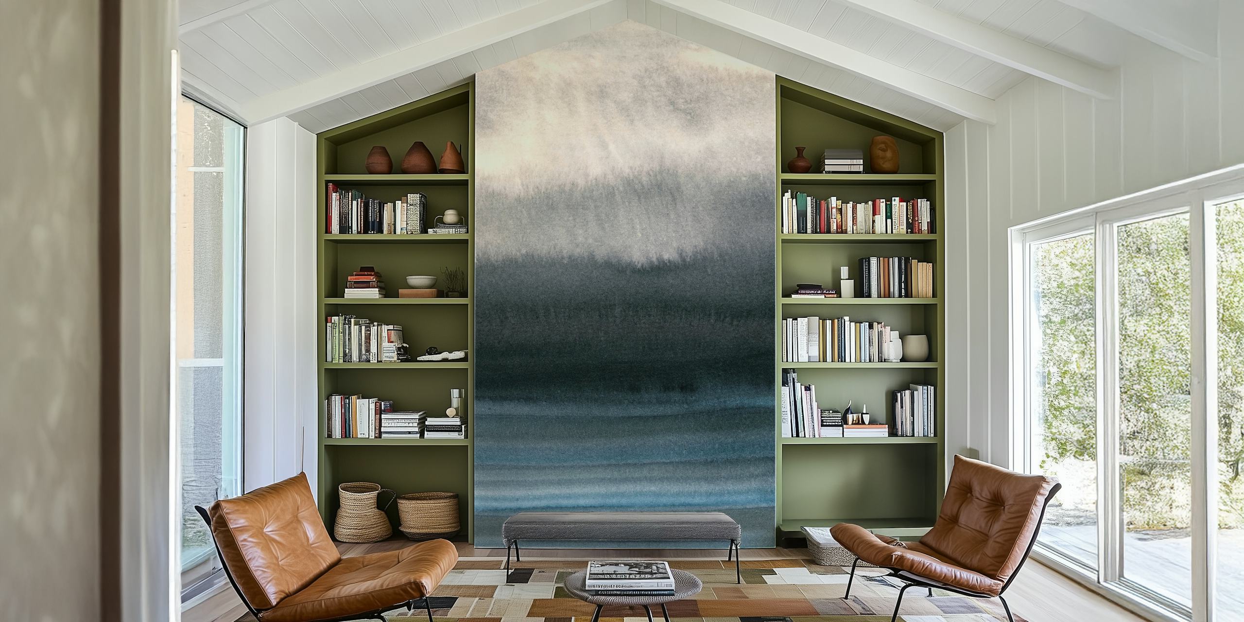 Gray abstract watercolor design with soft gradients wallpaper