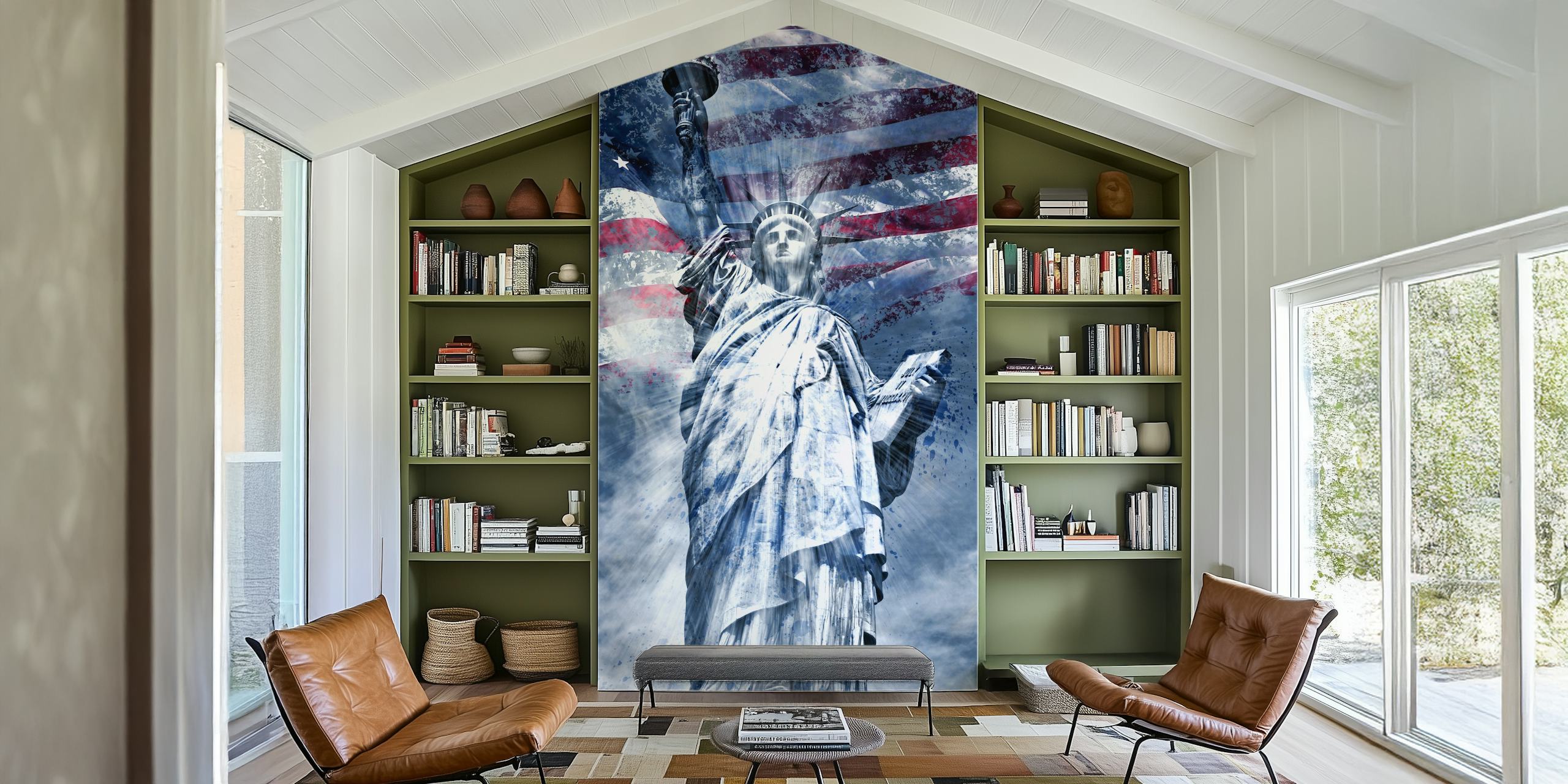 Modern art wallpaper featuring Liberty design