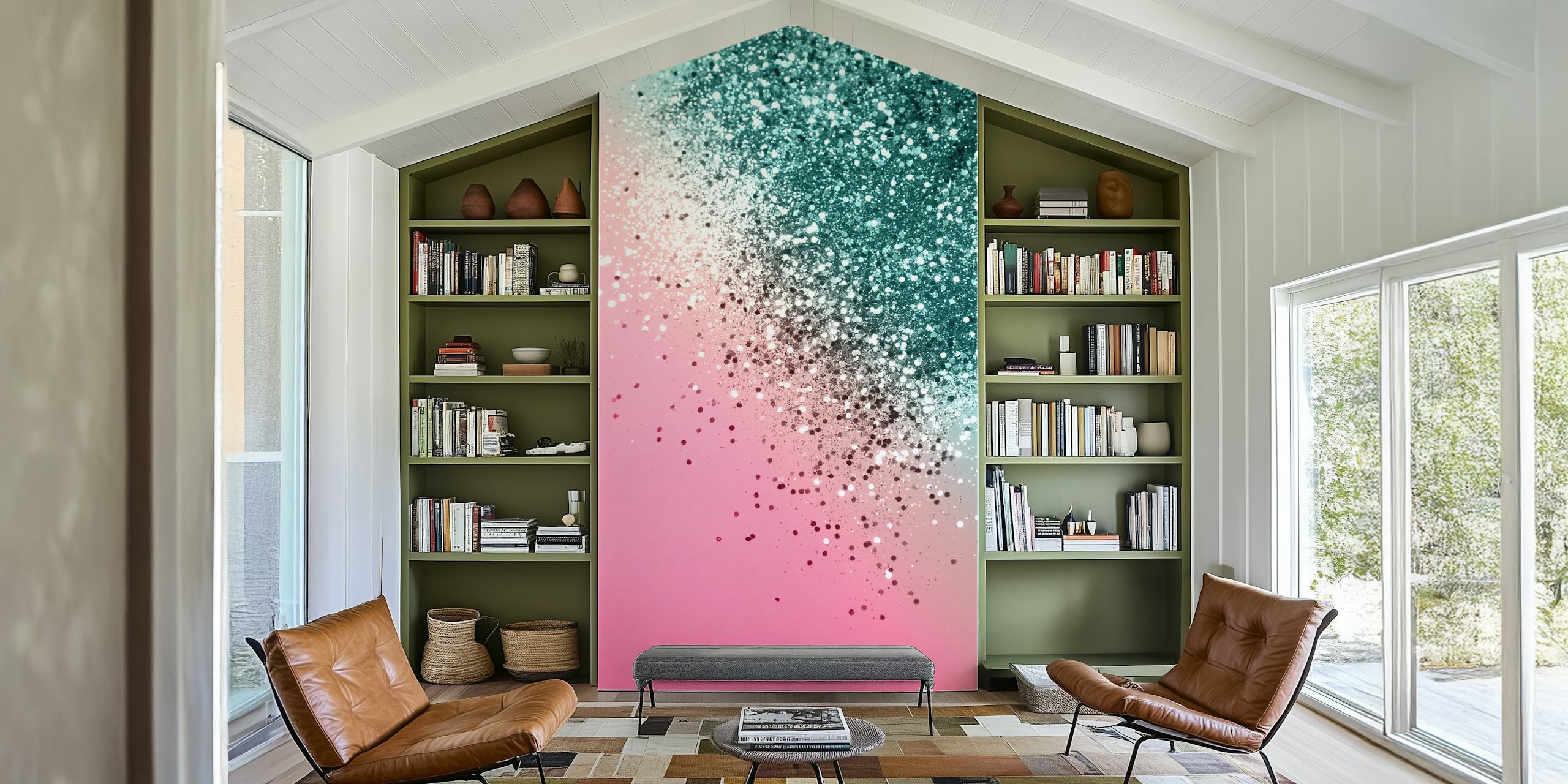 Tropical Watermelon Glitter wallpaper in a room