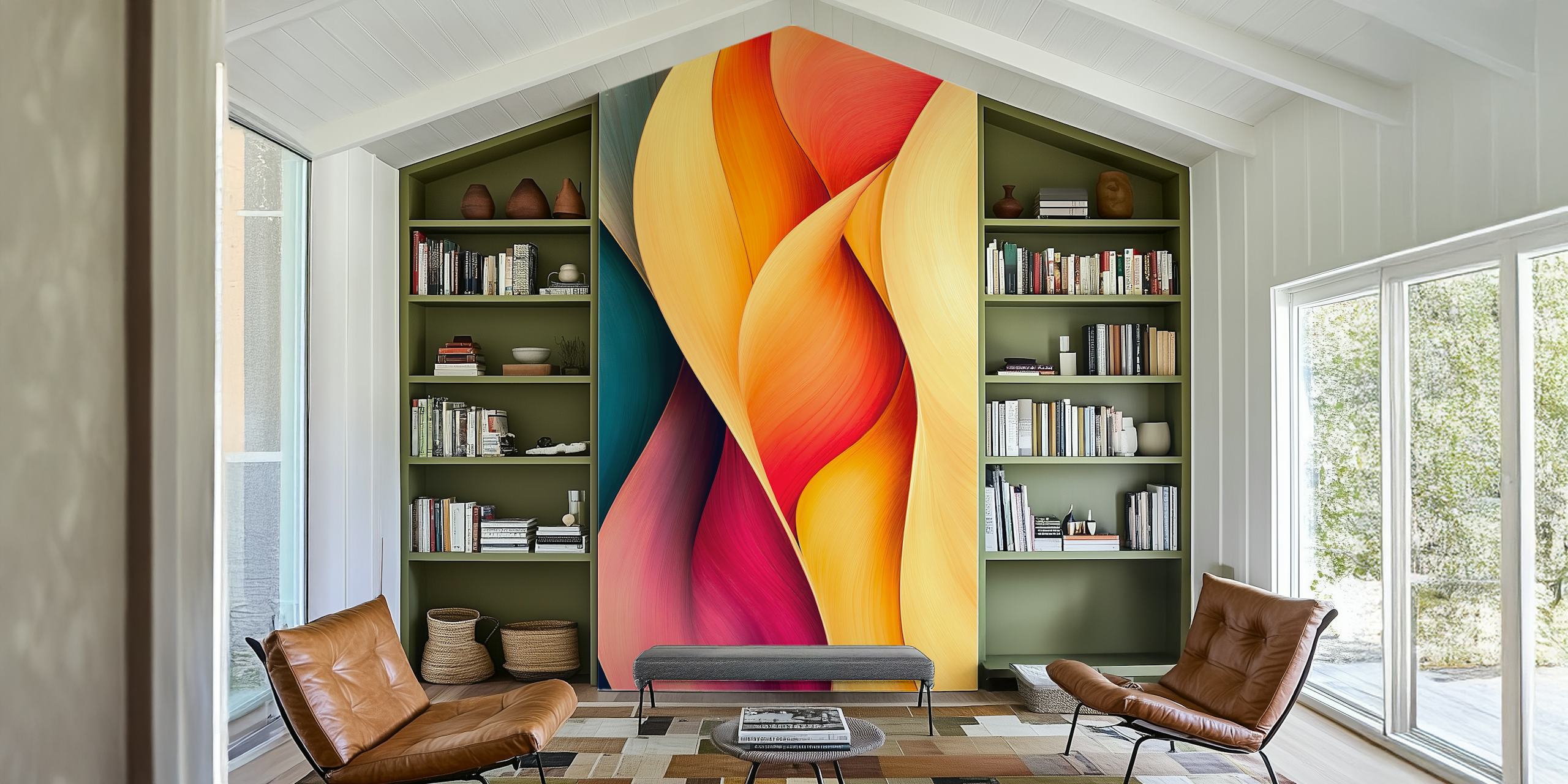 Tapeta Vibrant Wave Flow w pomieszczeniu