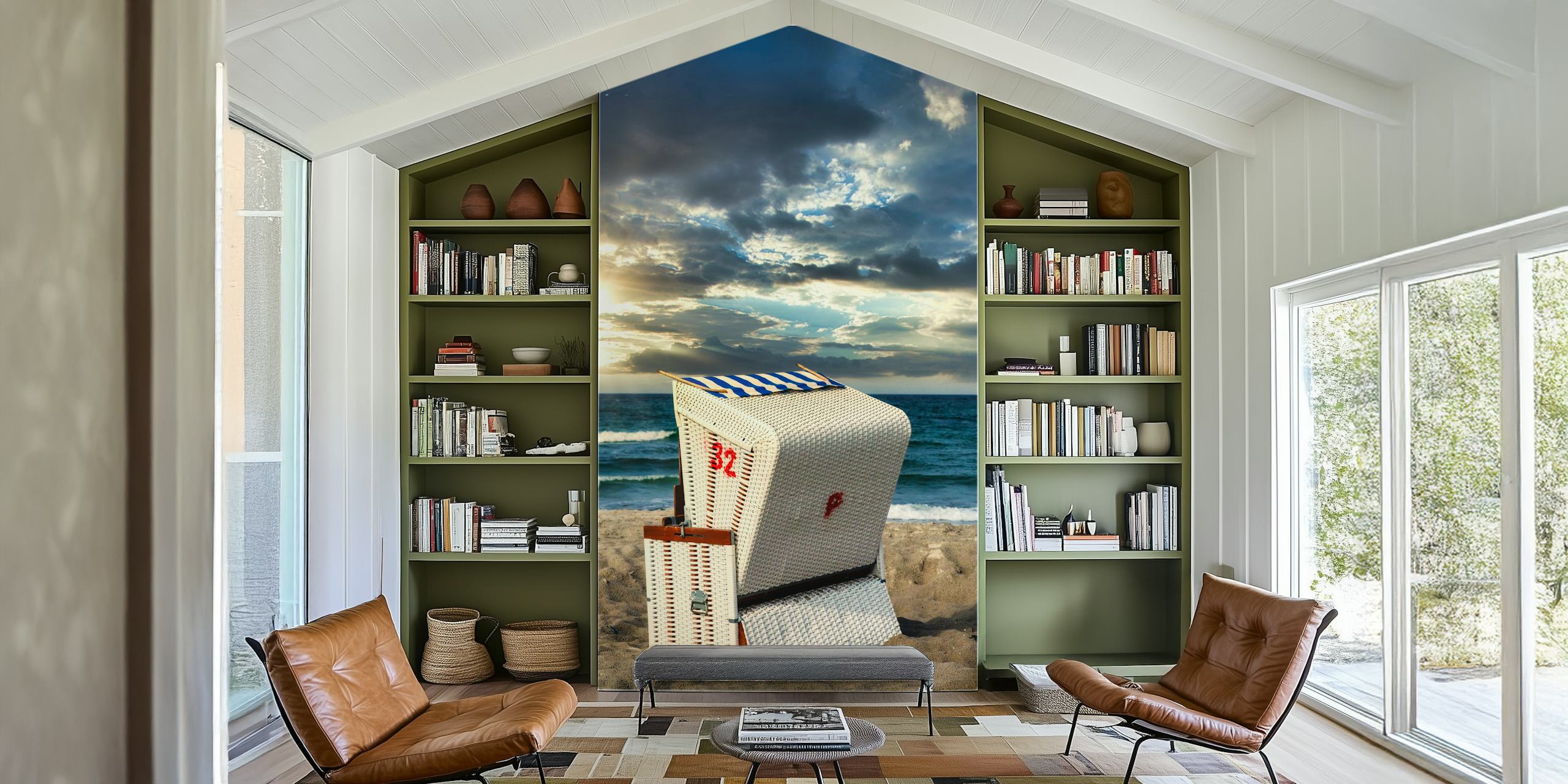 Baltic Sea Beach Chair wallpaper in a room