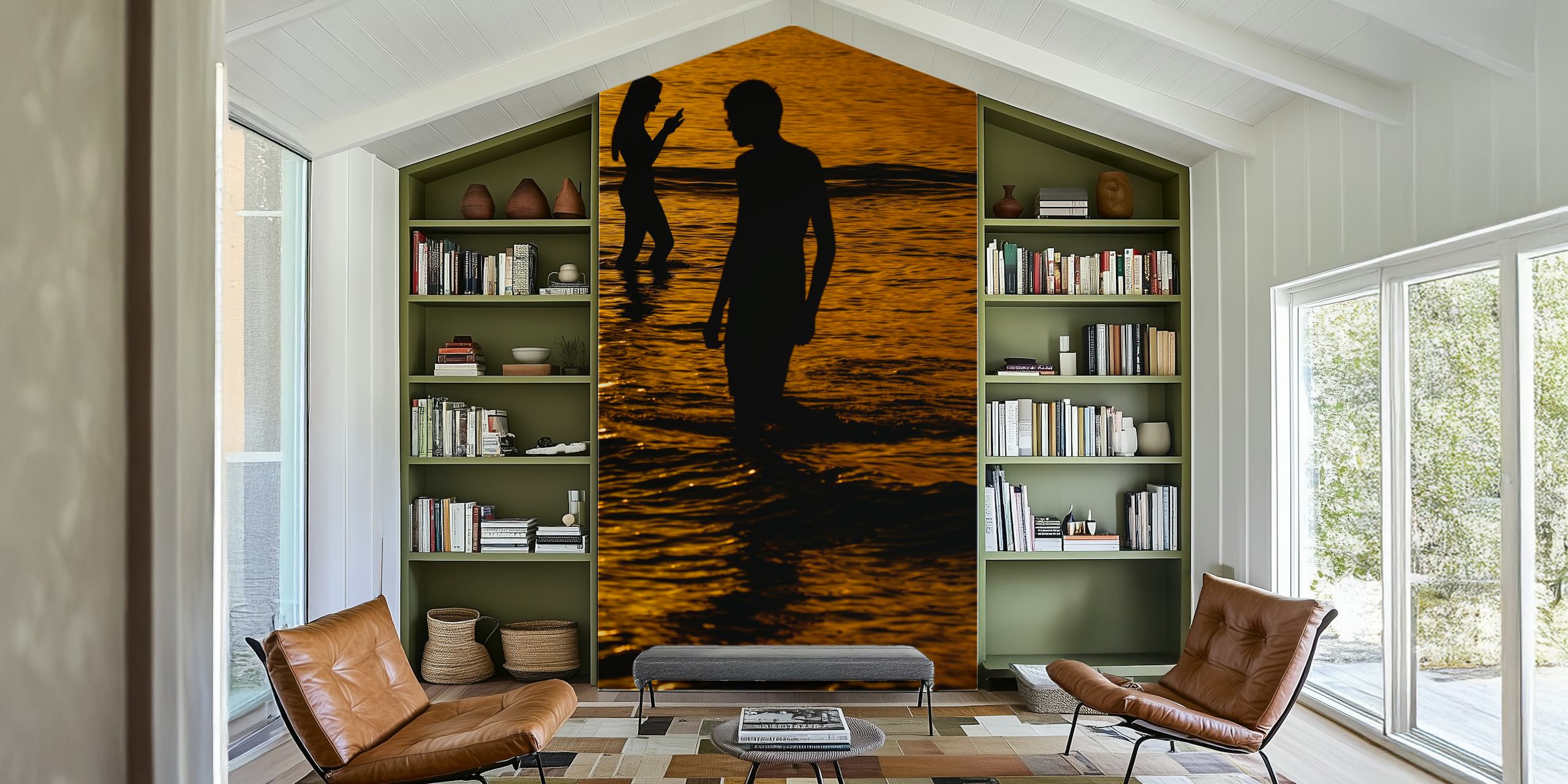 Mediterranean sunset III wallpaper in een kamer