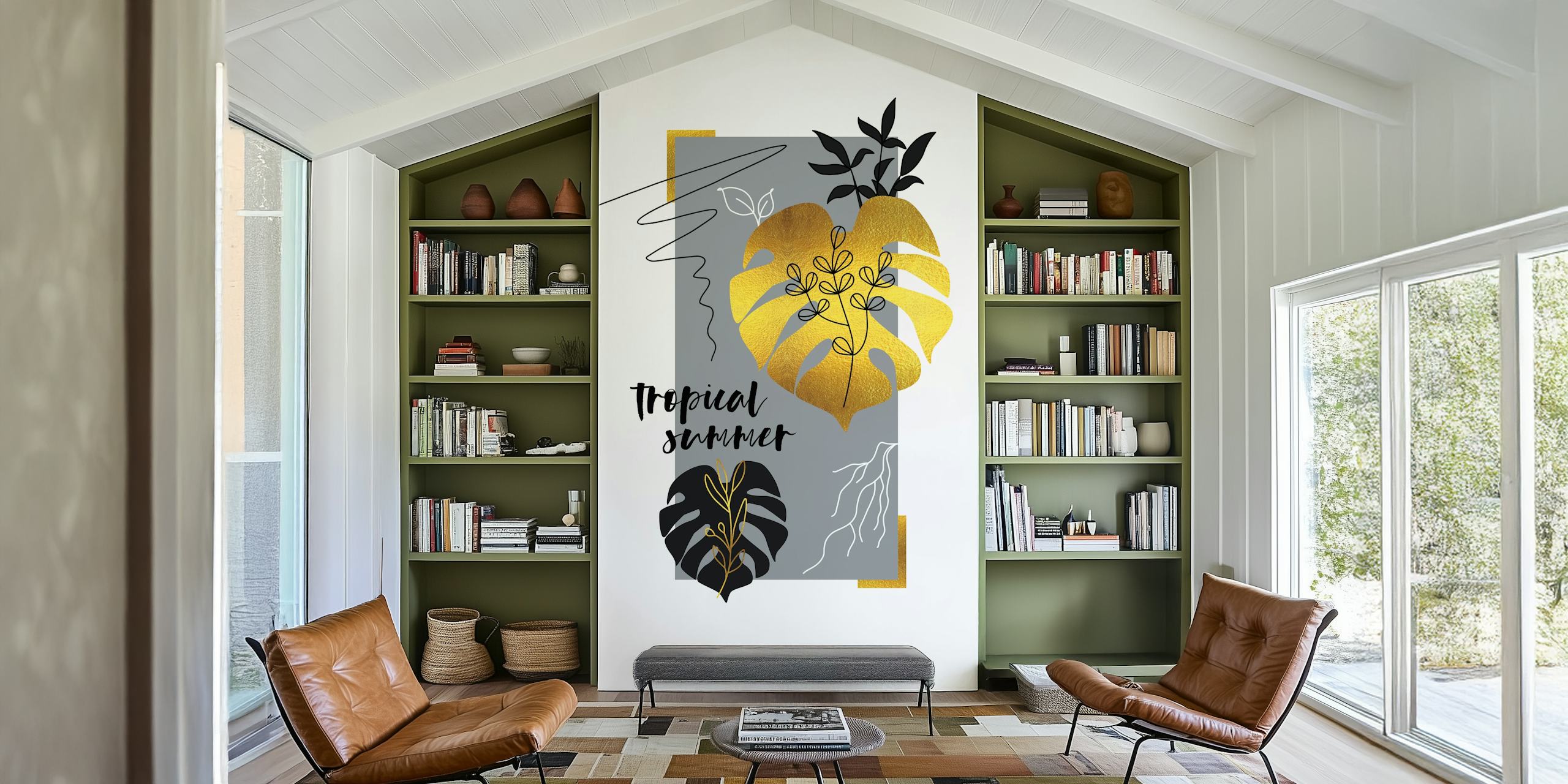 Tropical Love For Nature Ταπετσαρία Σε Ένα Δωμάτιο