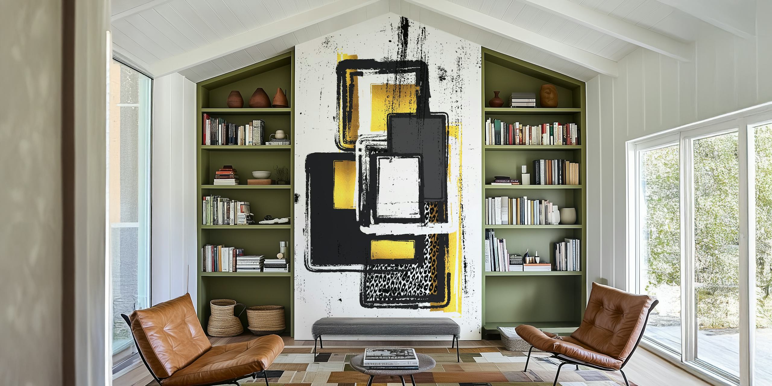 Abstract Painting No 3 guld tapet