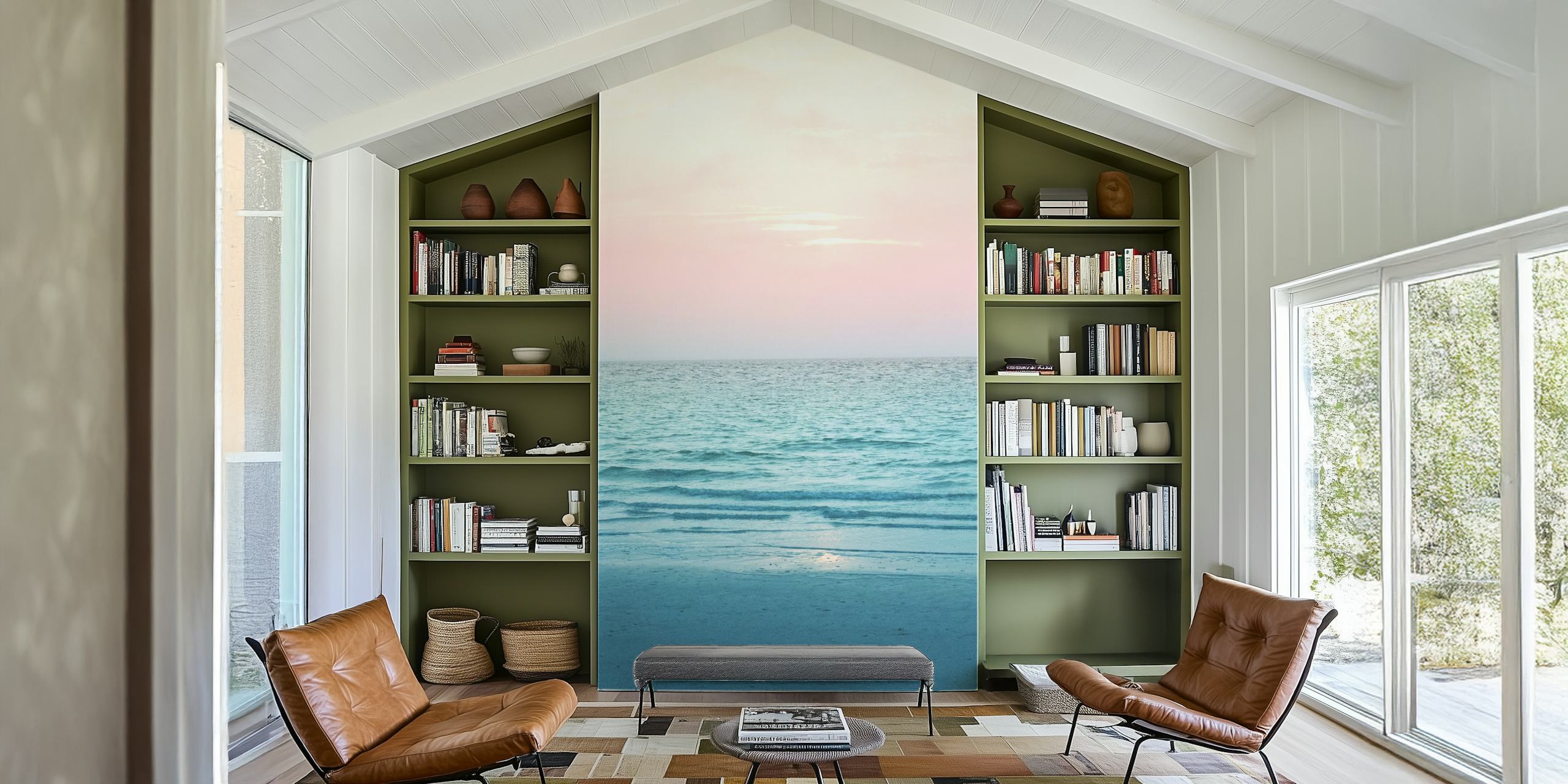 Pastel Ocean Dream Vibes 1 in een neutraal ingericht kamer