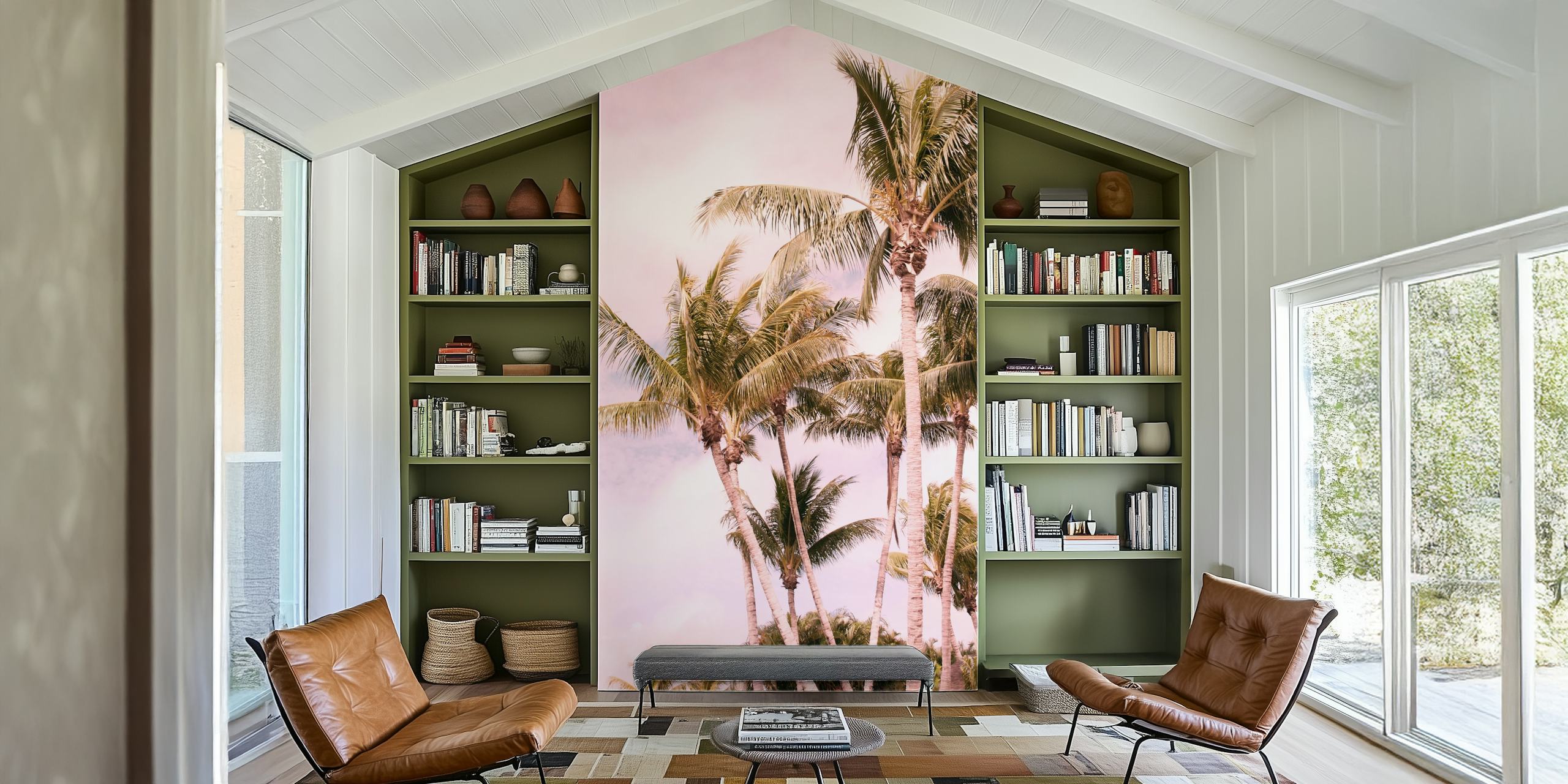 Palm Trees Finesse zidna slika s pastelnom nebeskom pozadinom