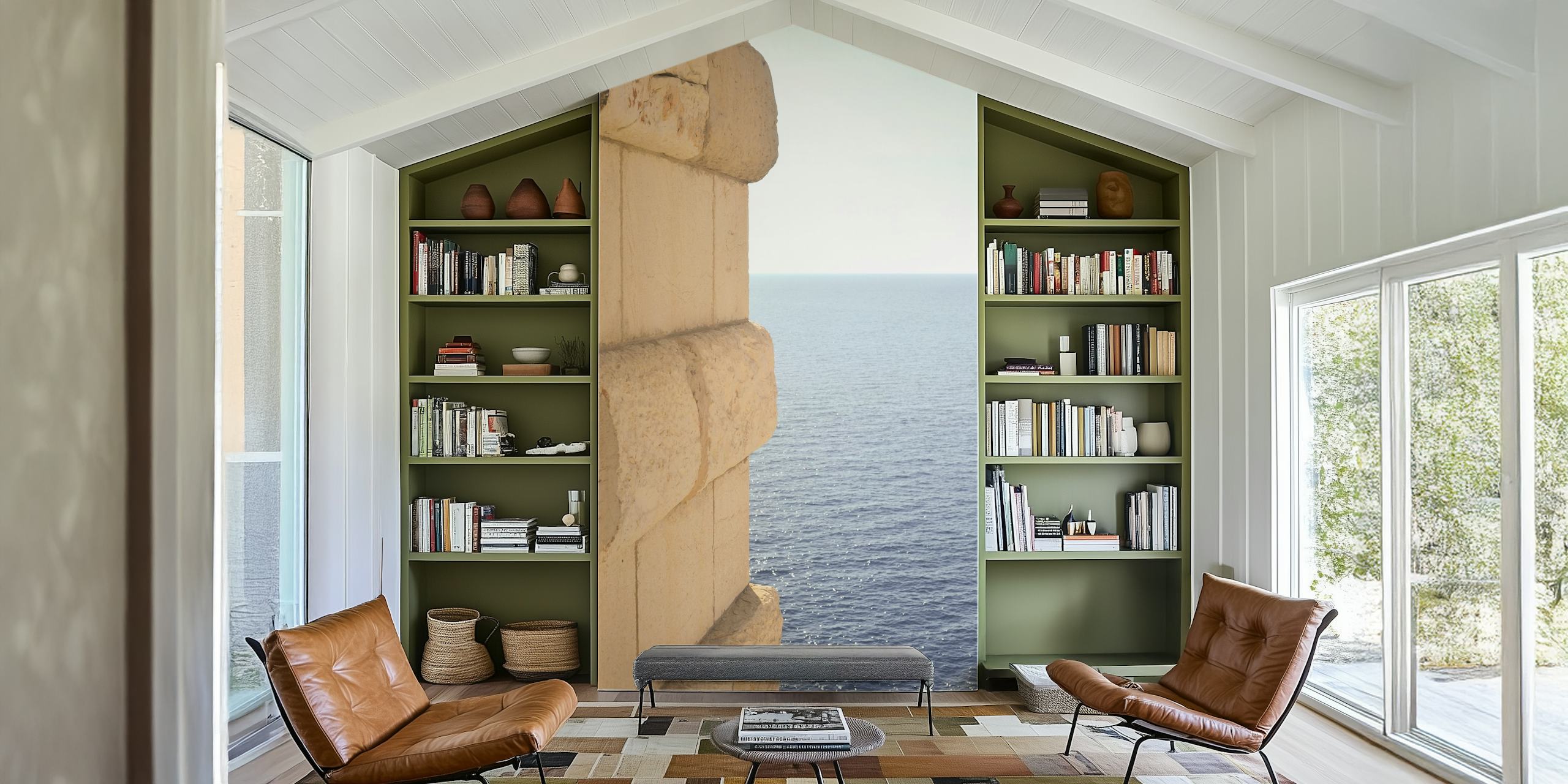 Ocean View Tapete in einem modernen Raum angezeigt