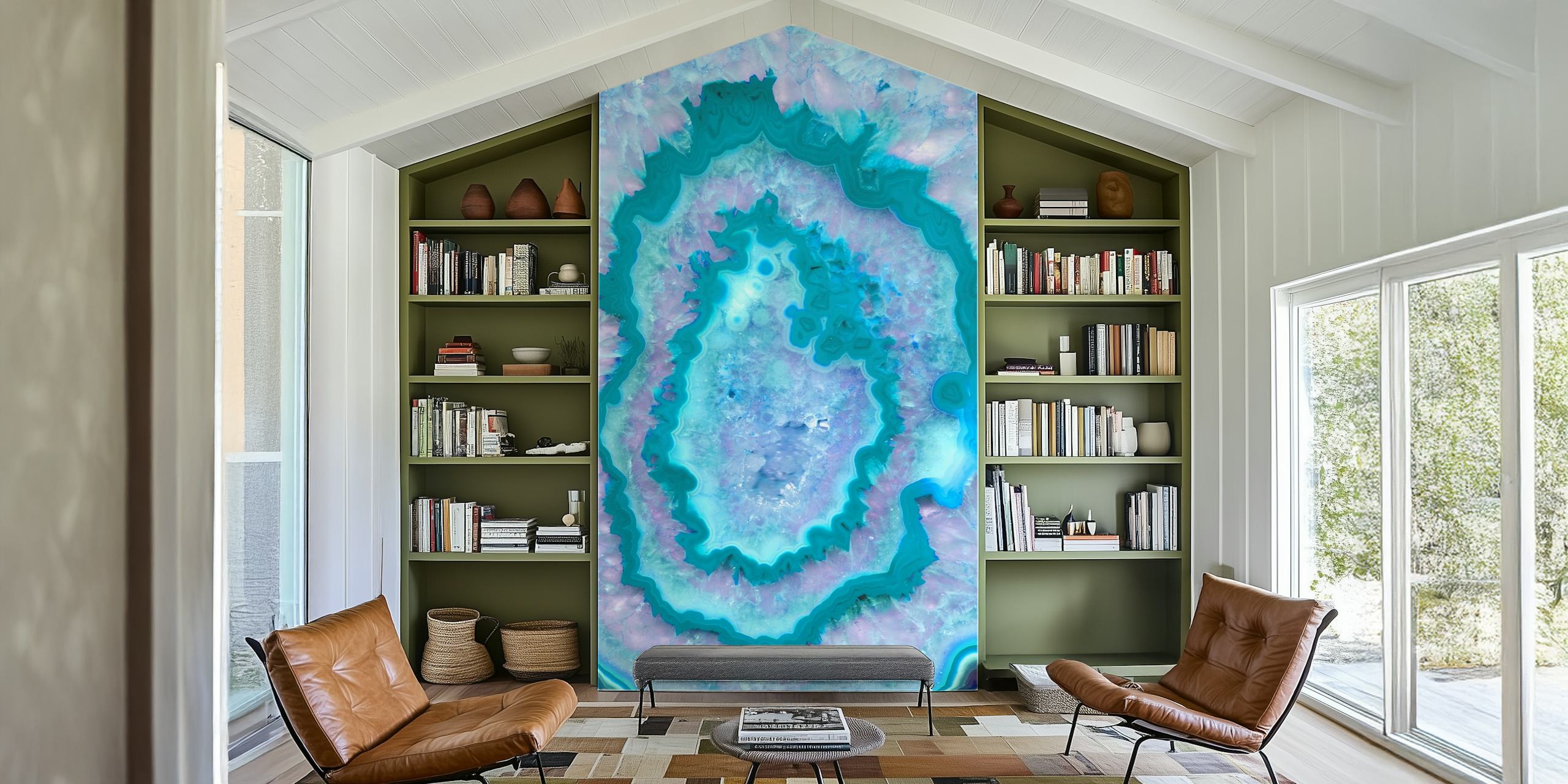 Blue and purple agate pattern wallpaper