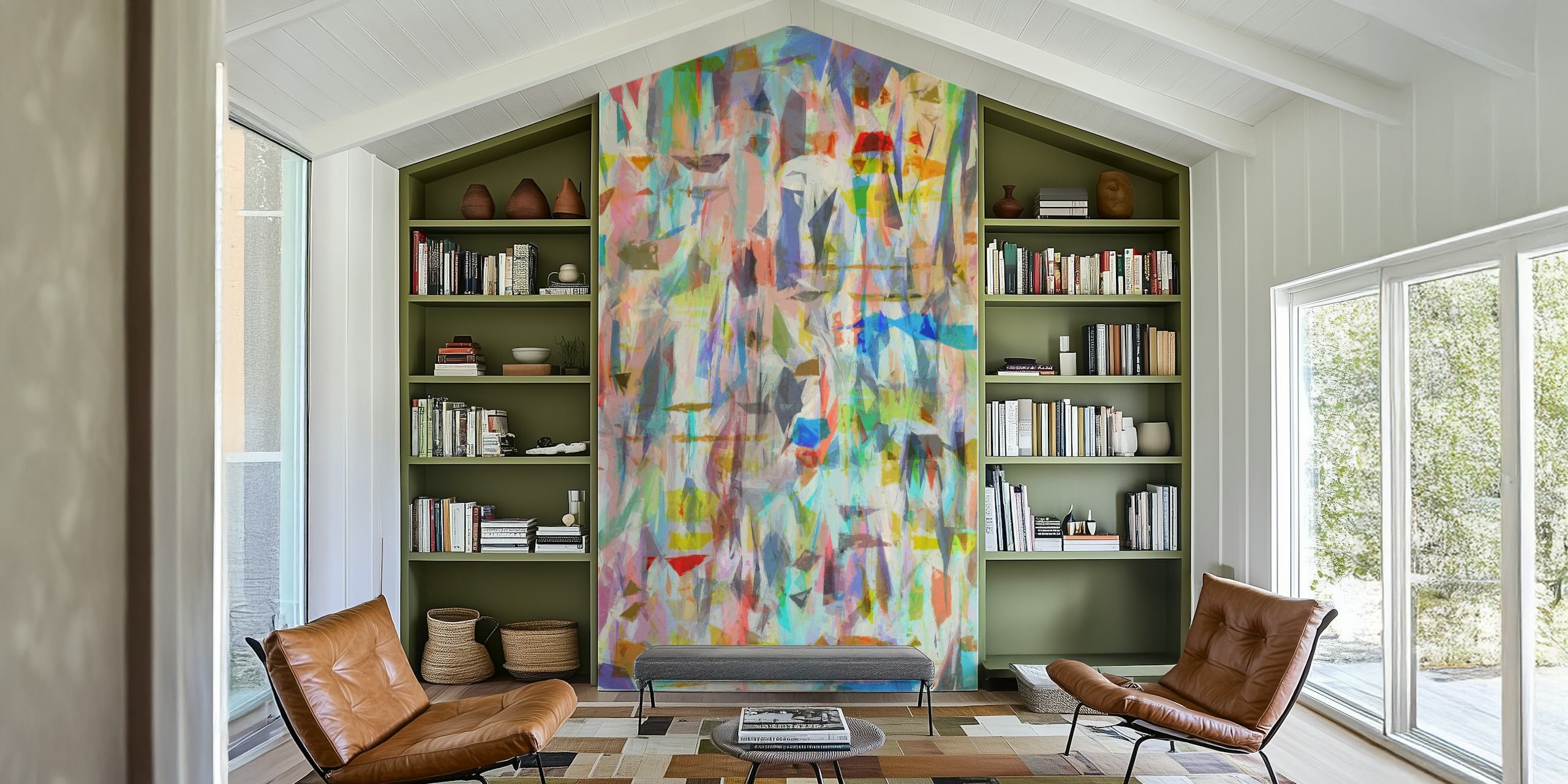 Colorful abstract pattern wallpaper featuring vibrant hues and shapes