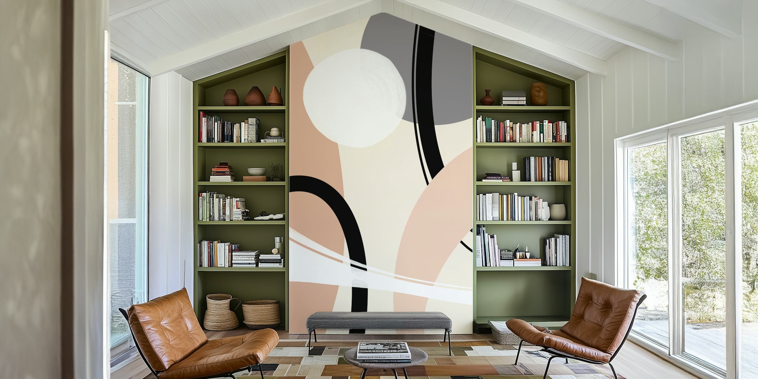 Boho Style no 5 - Bridges wallpaper in a room