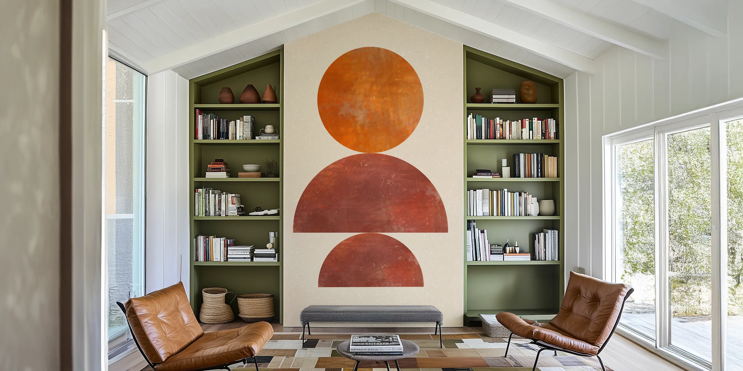 Rusty Boho Abstract Circle Wallpaper