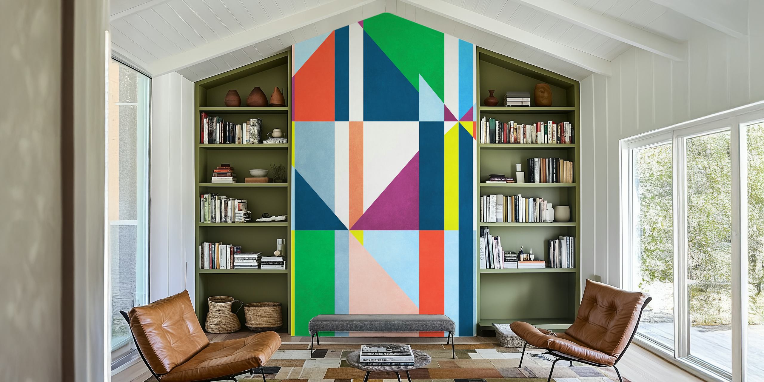 Geometric Concept 31 papel pintado en una habitación moderna