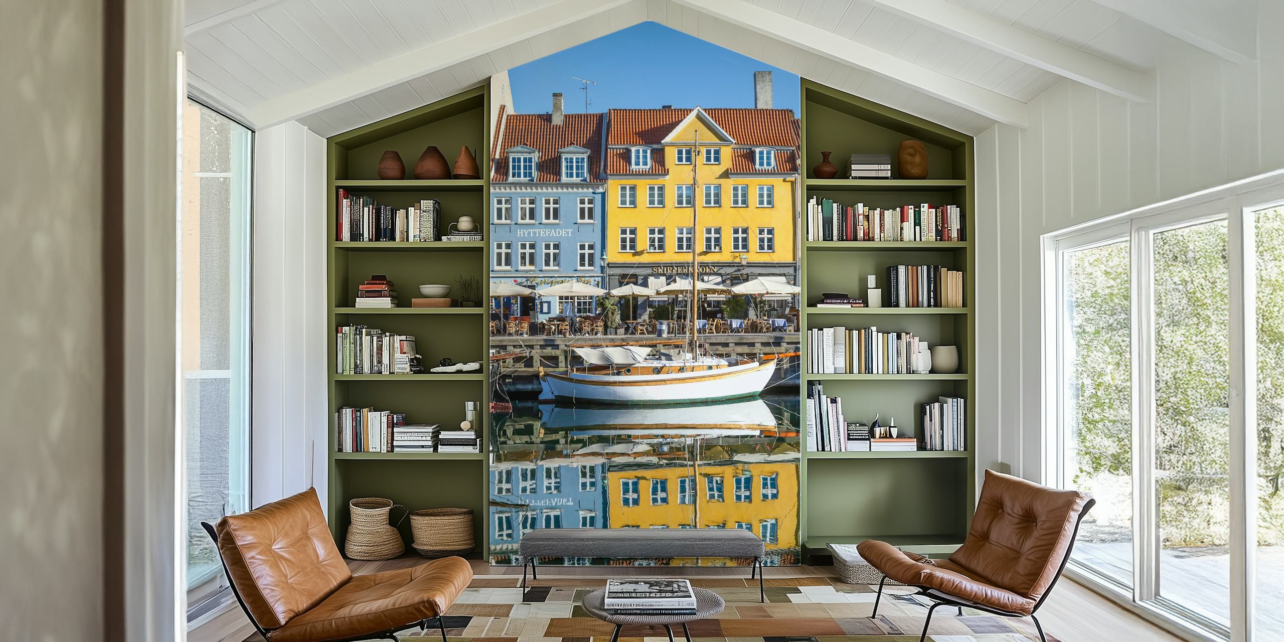 Copenhagen Nyhavn Design Della Carta Da Parati In Una Stanza