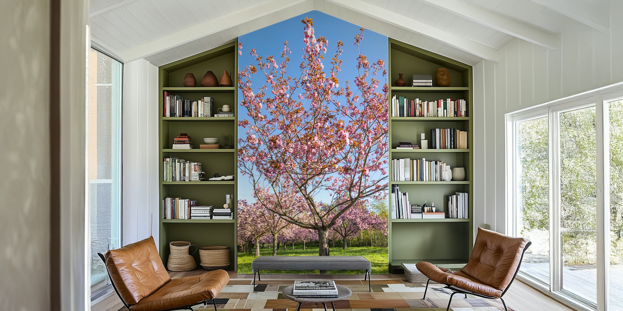 Tapeta Cherry blossom v pokoji