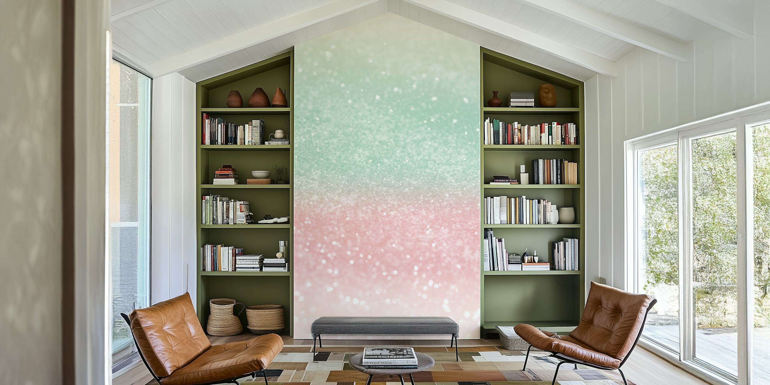 Pastel Summer Glitter wallpaper in a room