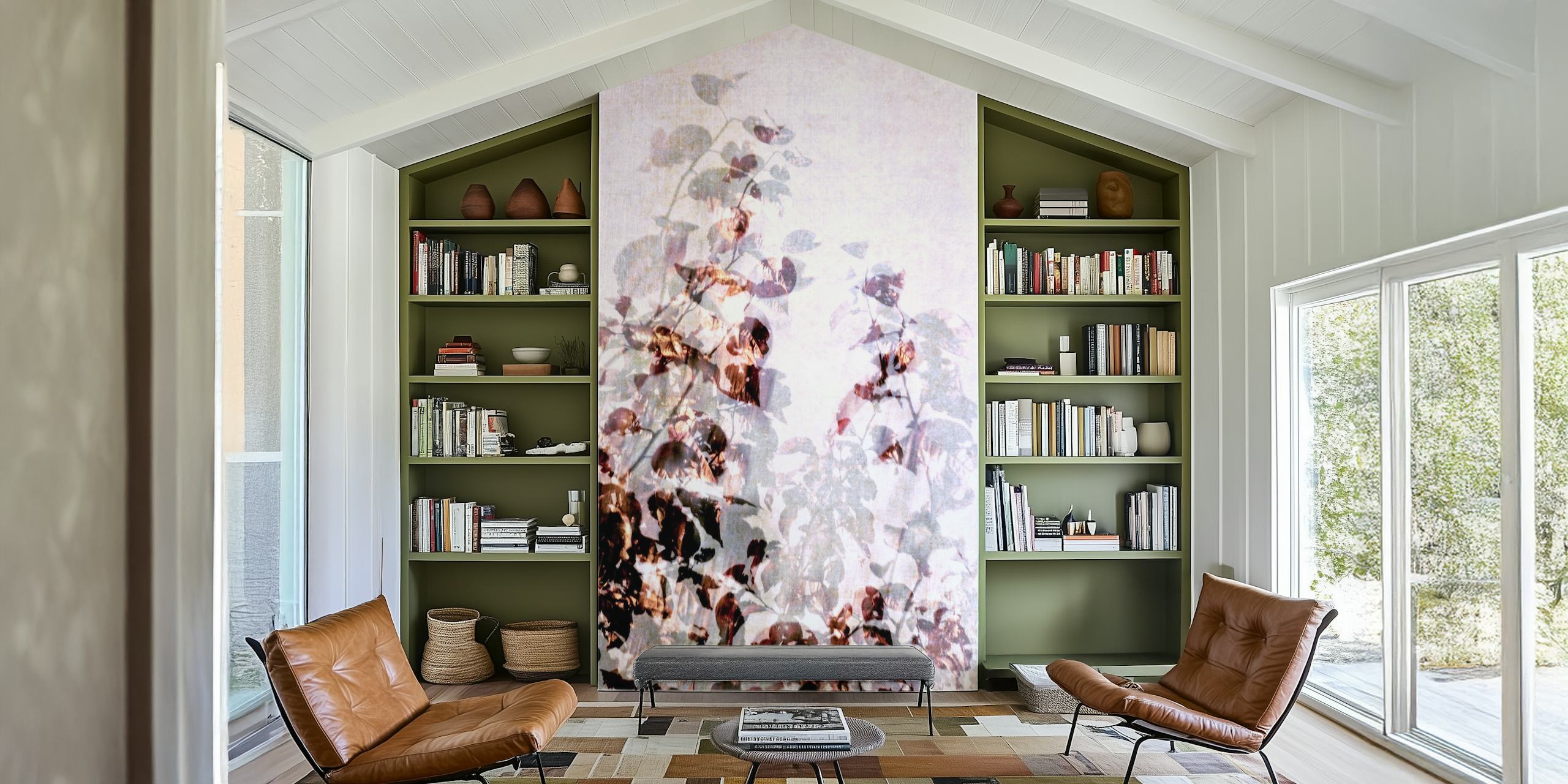 Soft pastel autumn leaves wallpaper, floral design, wallpaper