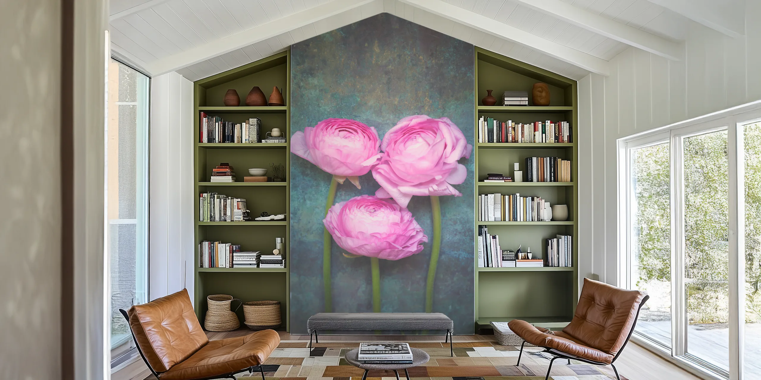 Three Peonies Wallpaper - Buy Floral Wallpaper Online | Happywall