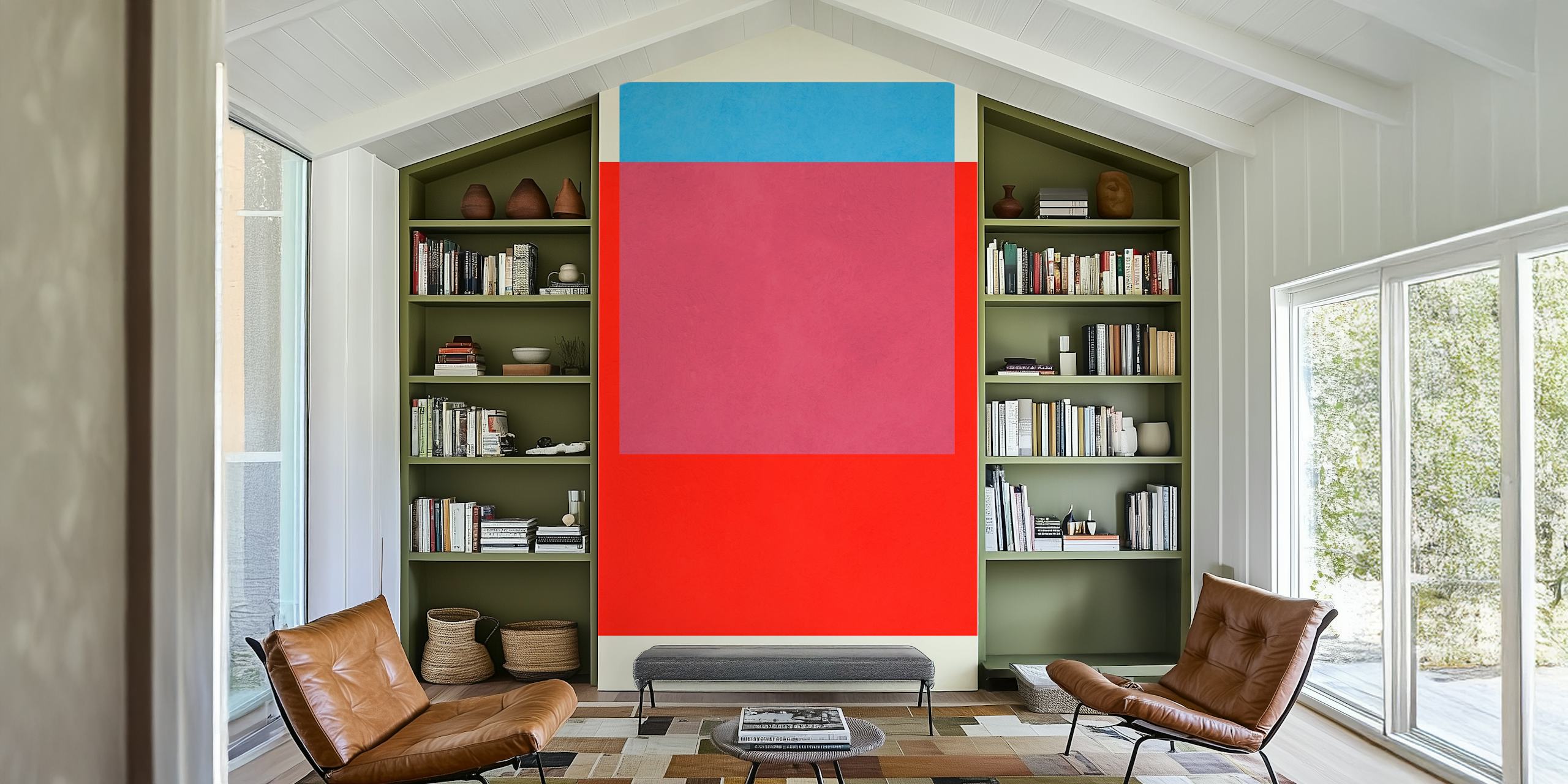 Contemporary modern wallpaper in a room