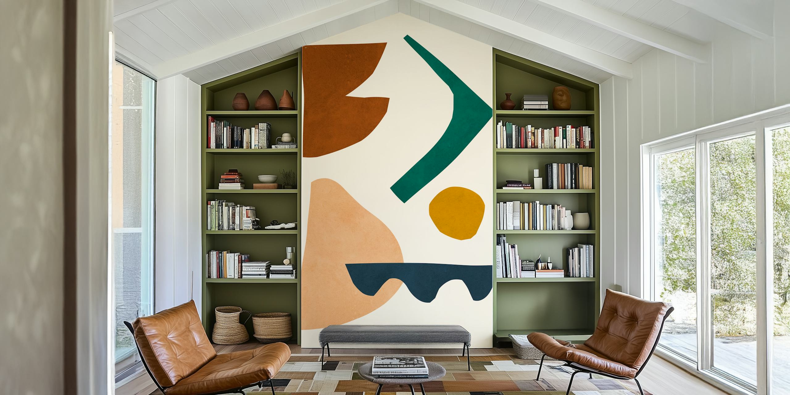 Fargerik tapetdesign i et rom