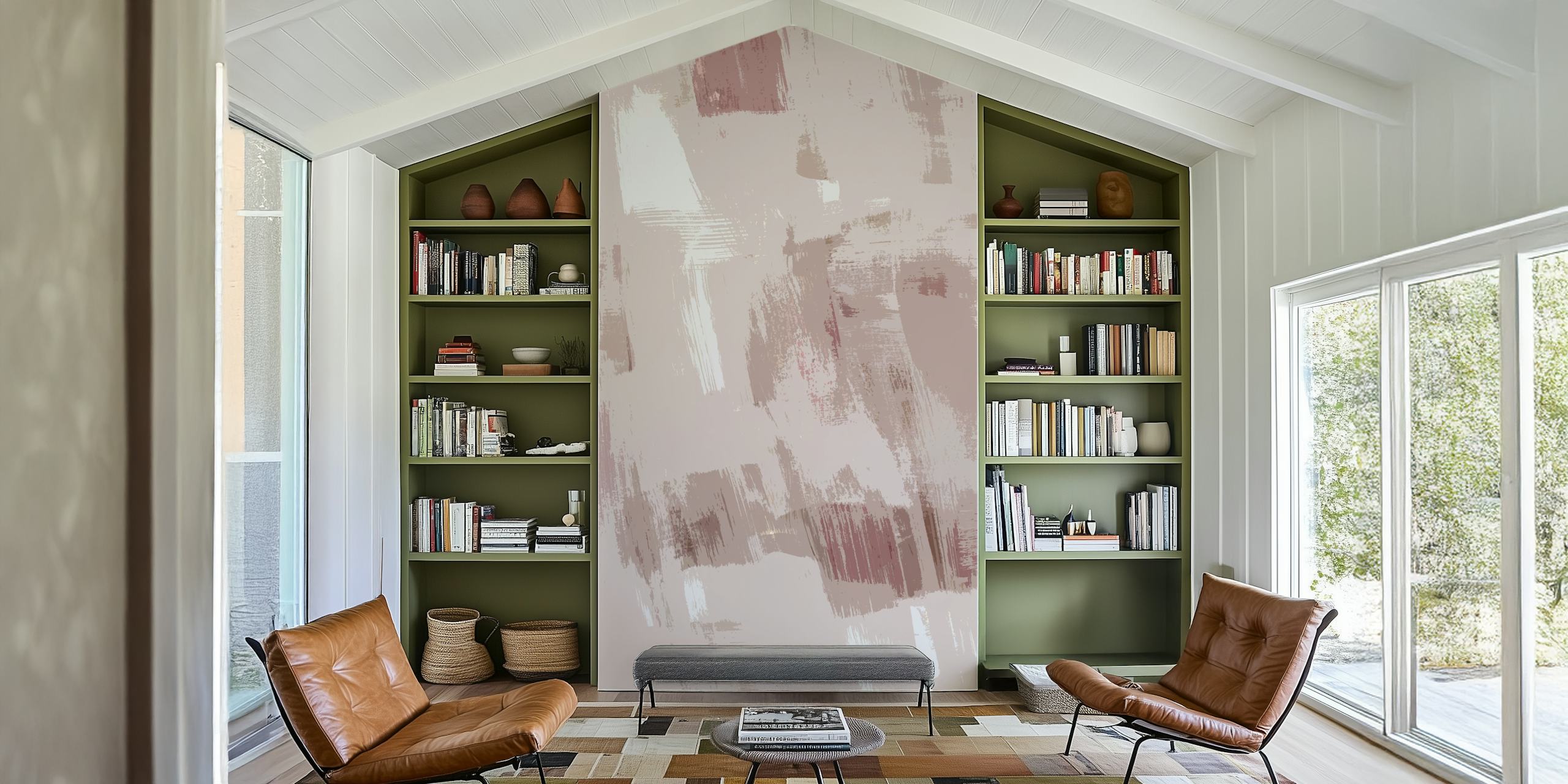 Pastel brush stroke wallpaper i et rum