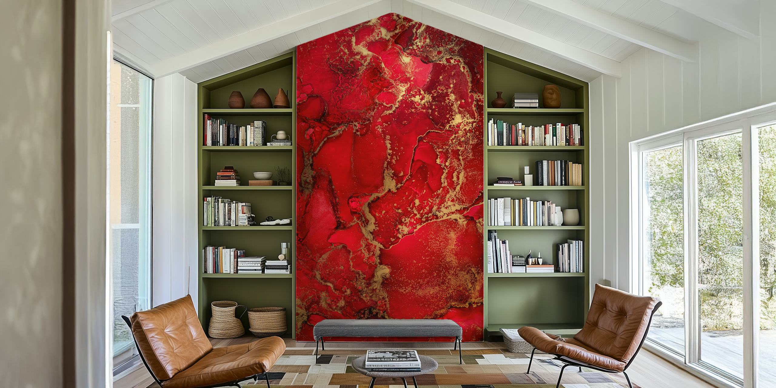 Carta da parati Love Inks mostrata in una stanza