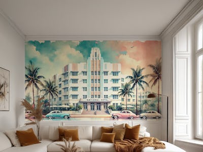 Vintage National Hotel Poster, Miami Beach