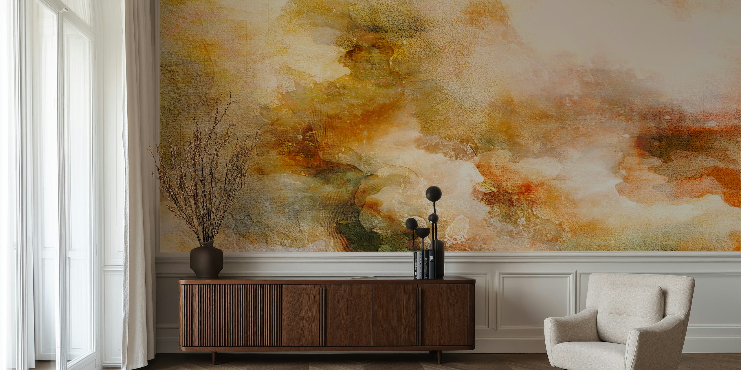Amber Dreamscape wallpaper in a bright room