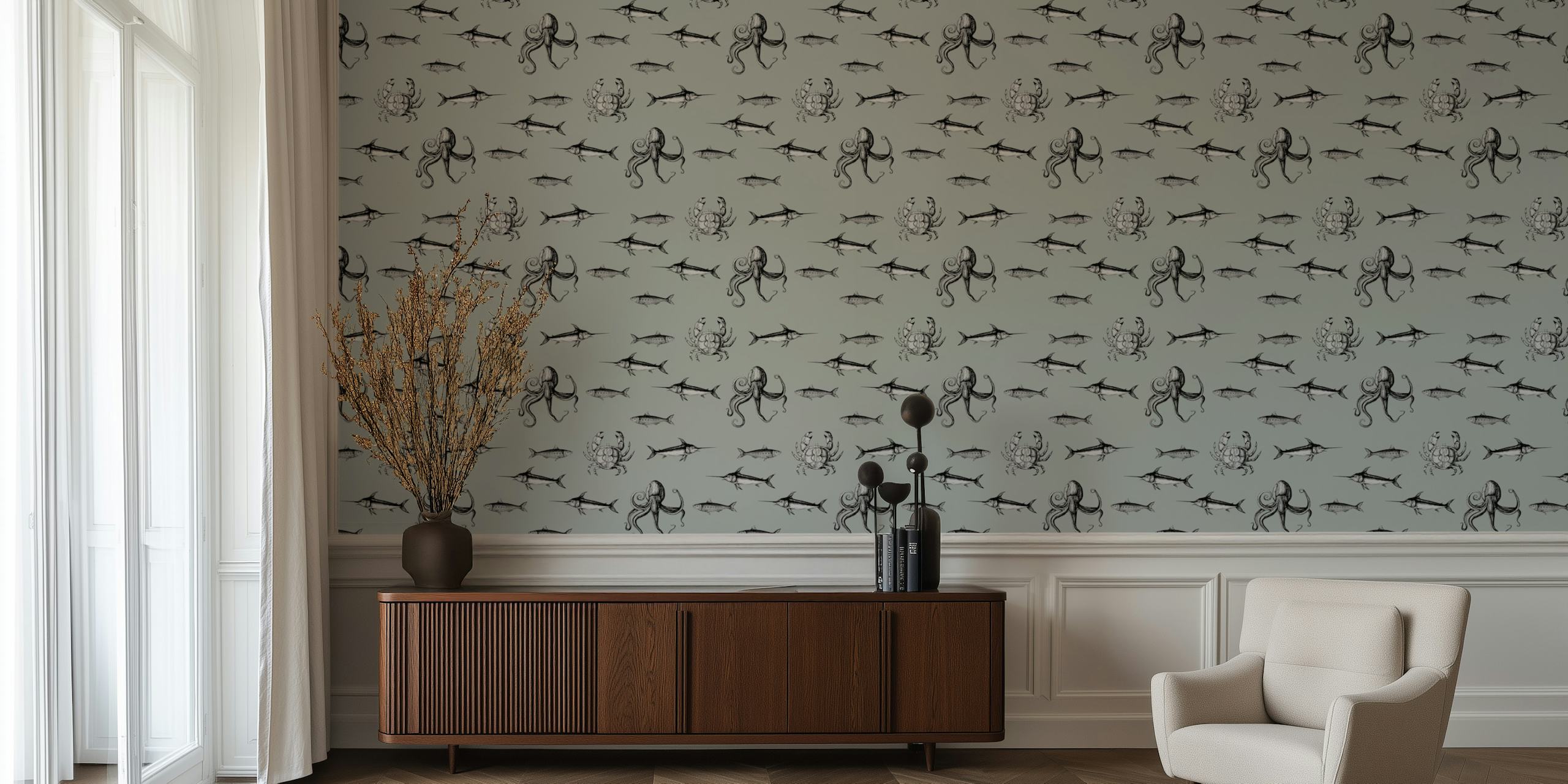 Nautical Haven wallpaper in a room