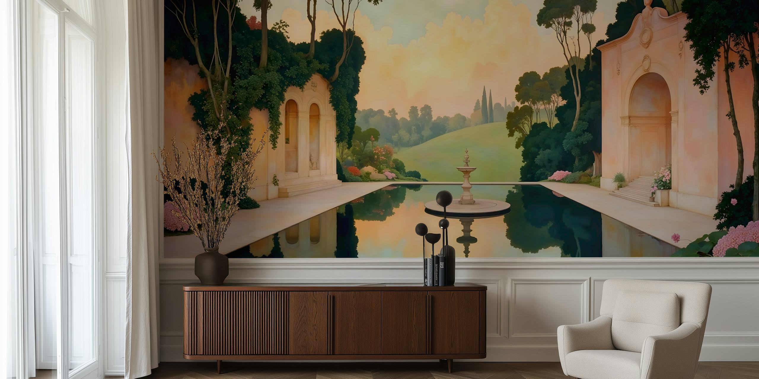 Tapeta Antique Garden Elegance v místnosti