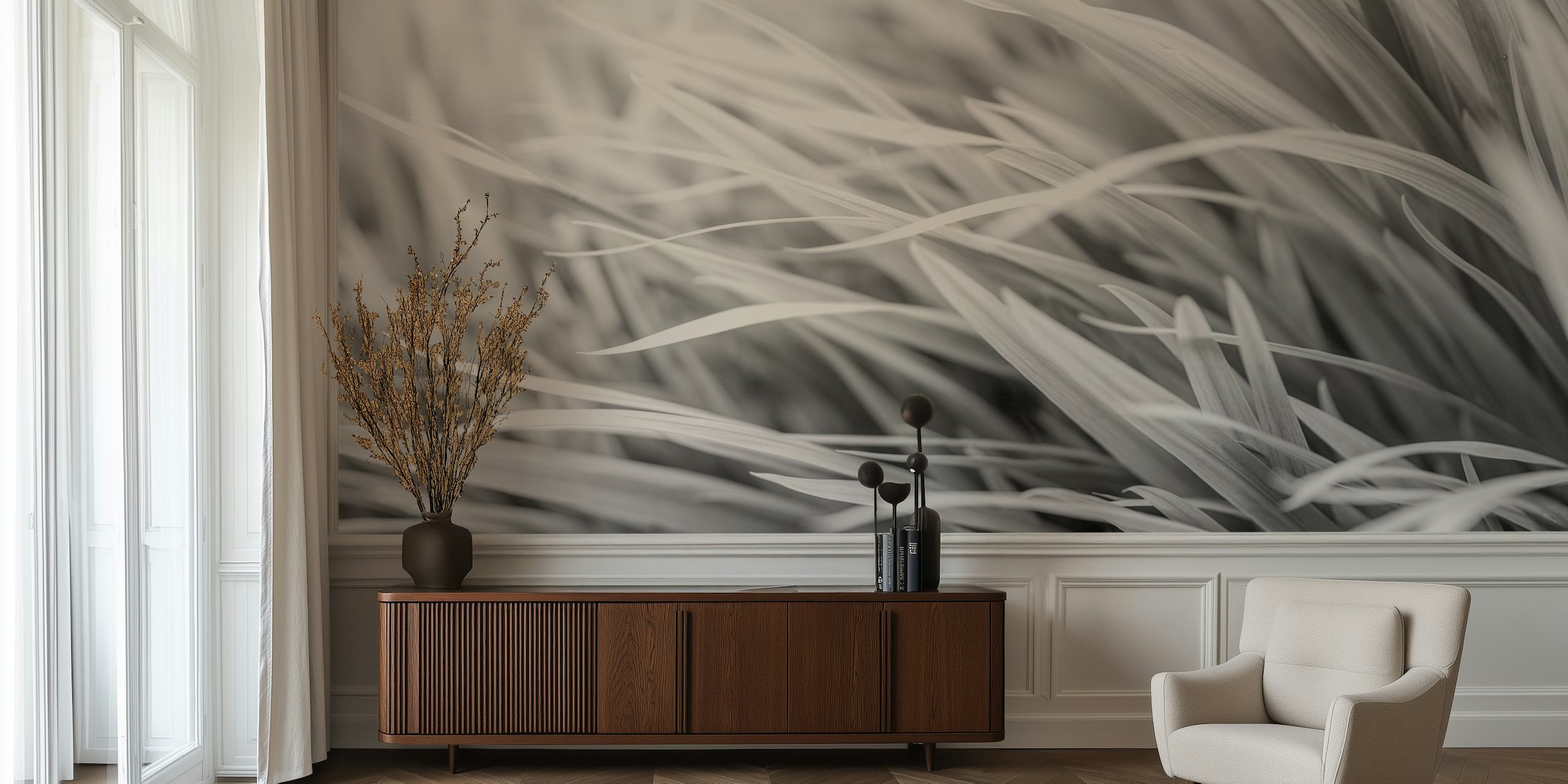 Elegant Grass Dance wallpaper in a room setting