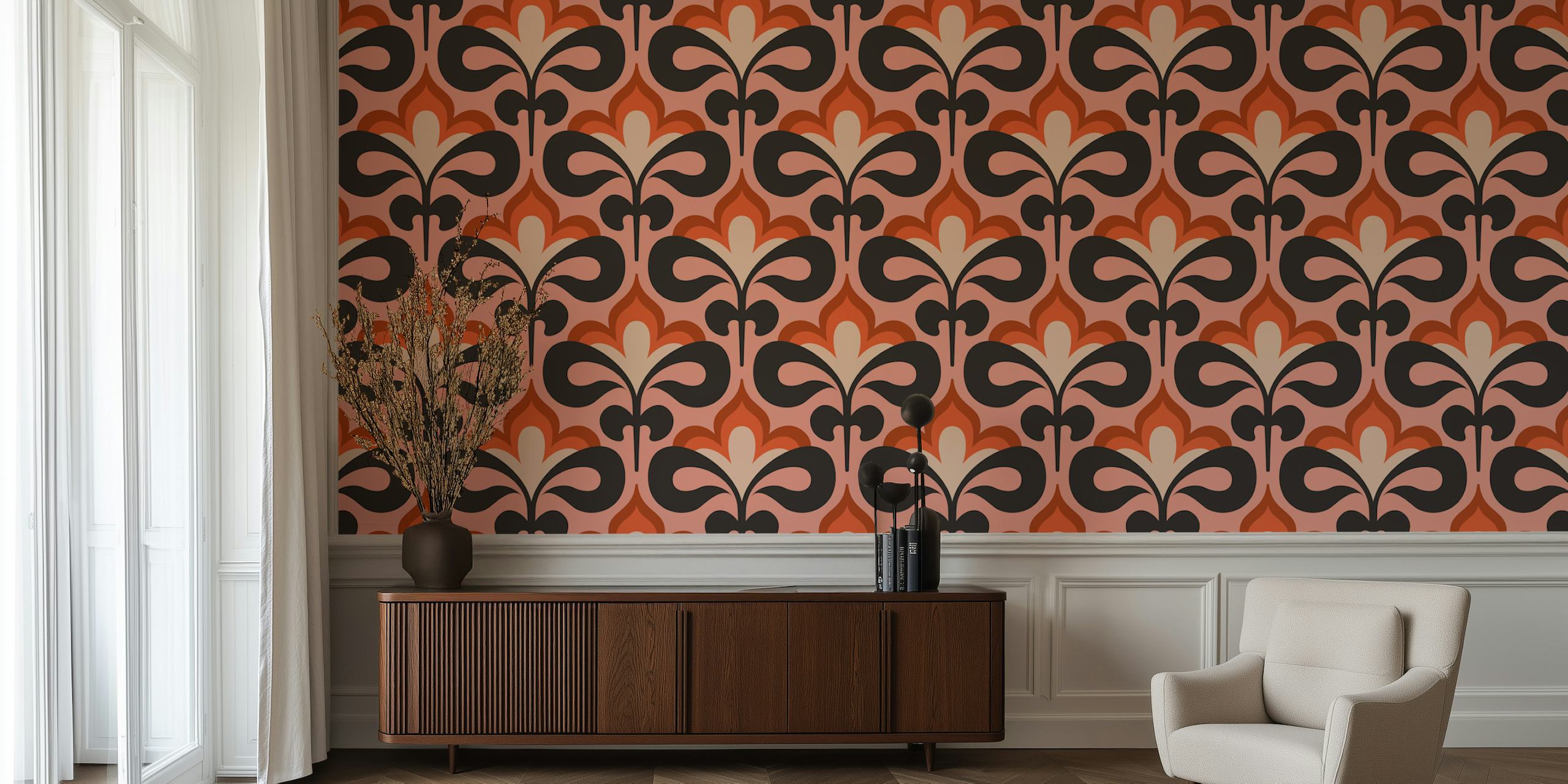 Vintage Blossom Delight wallpaper in a room