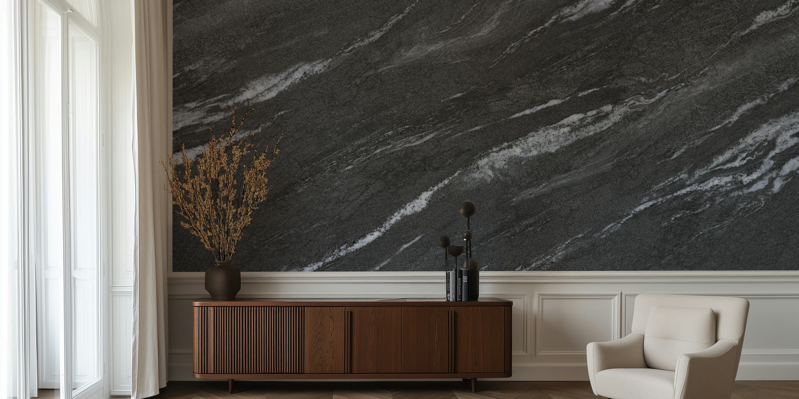 Carta da parati Marble tile design in una stanza