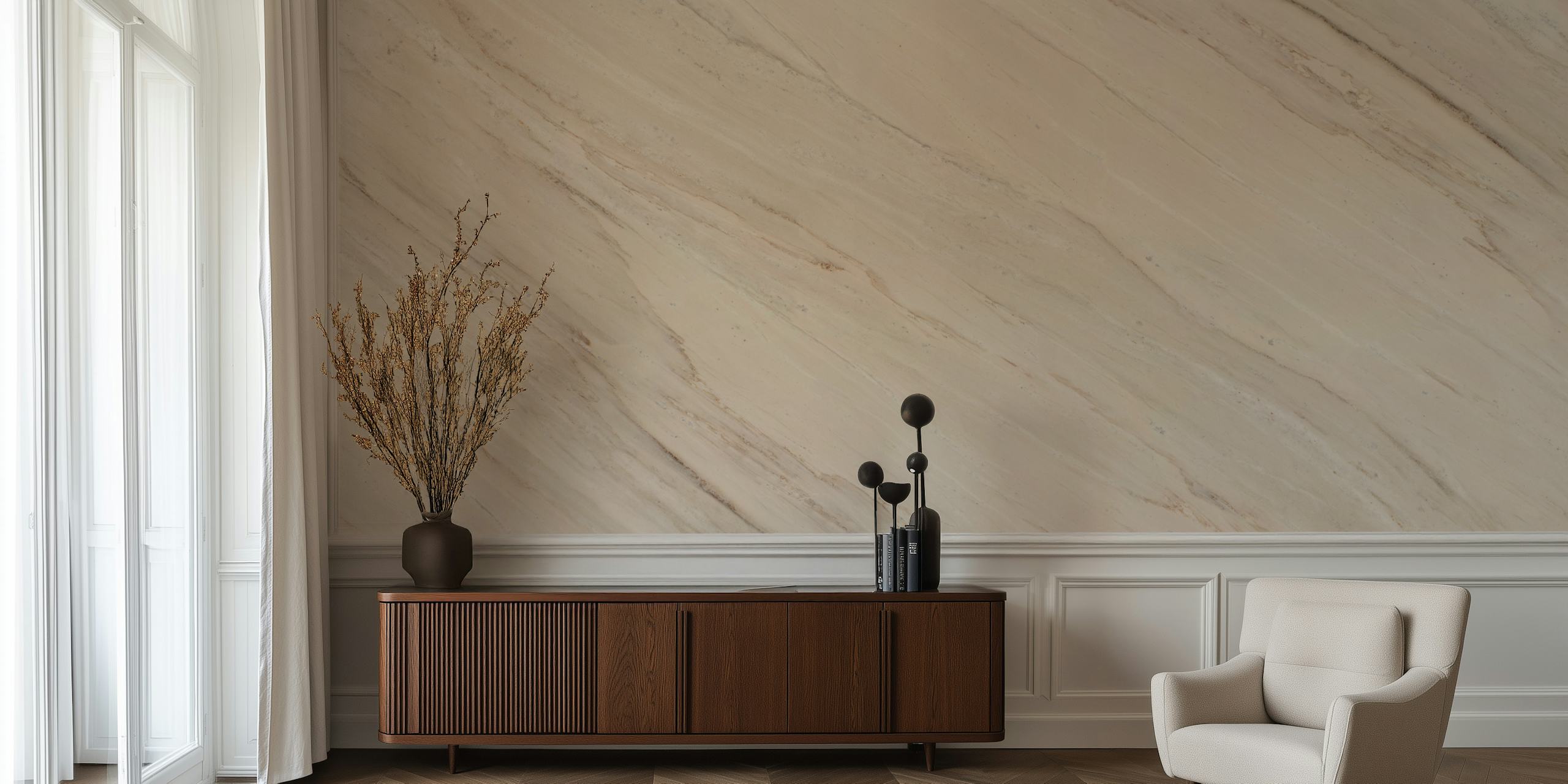 Classical Marble Look Tapete in einem Raum