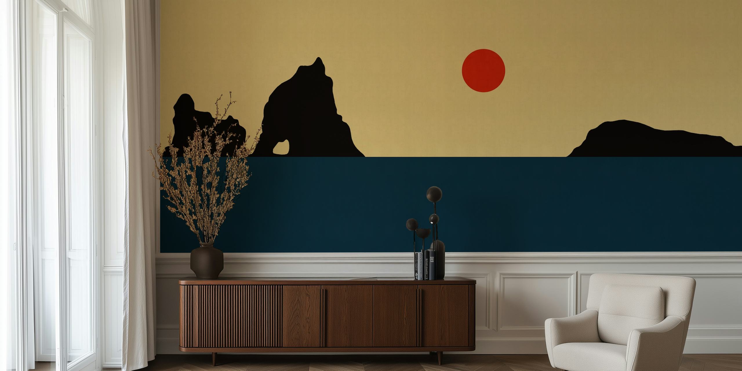 Papel pintado con diseño Sunset at the beach