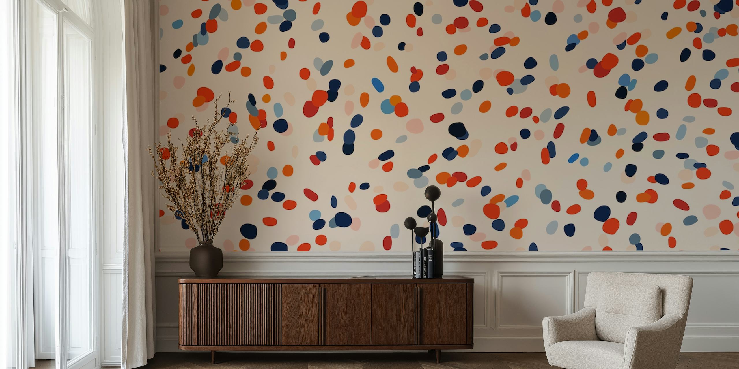 Colorful dots on light background abstract wallpaper