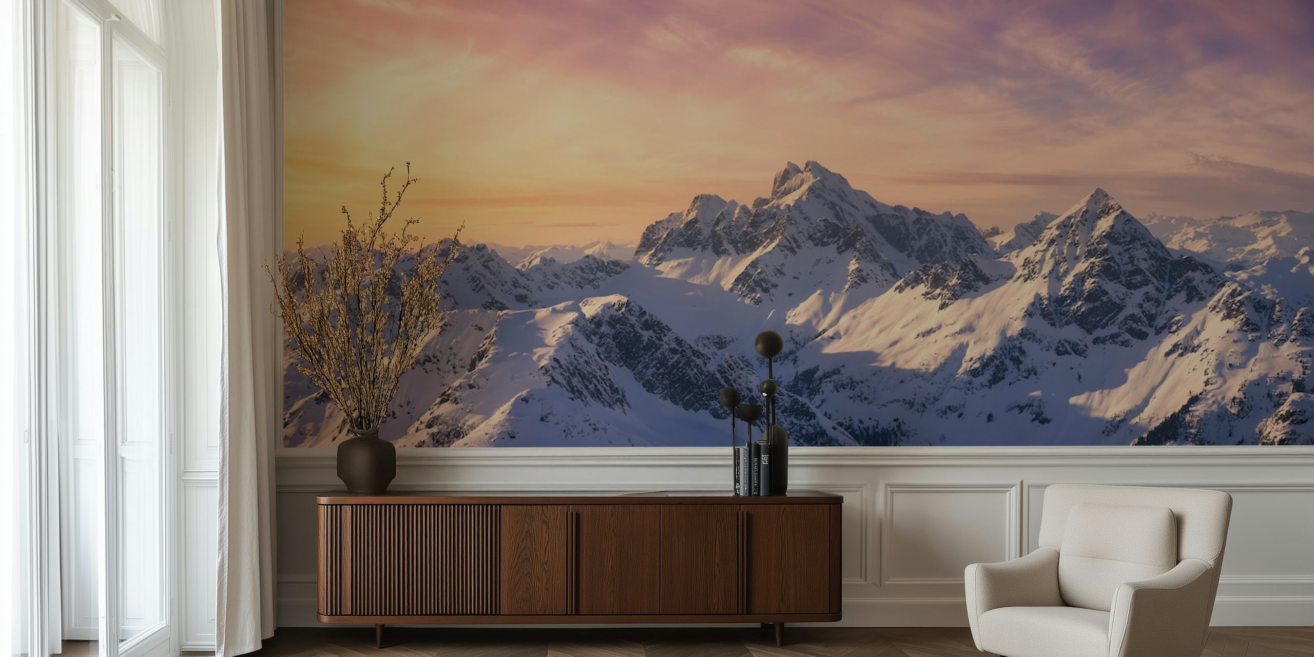 Papel de parede Canadian mountains em um quarto
