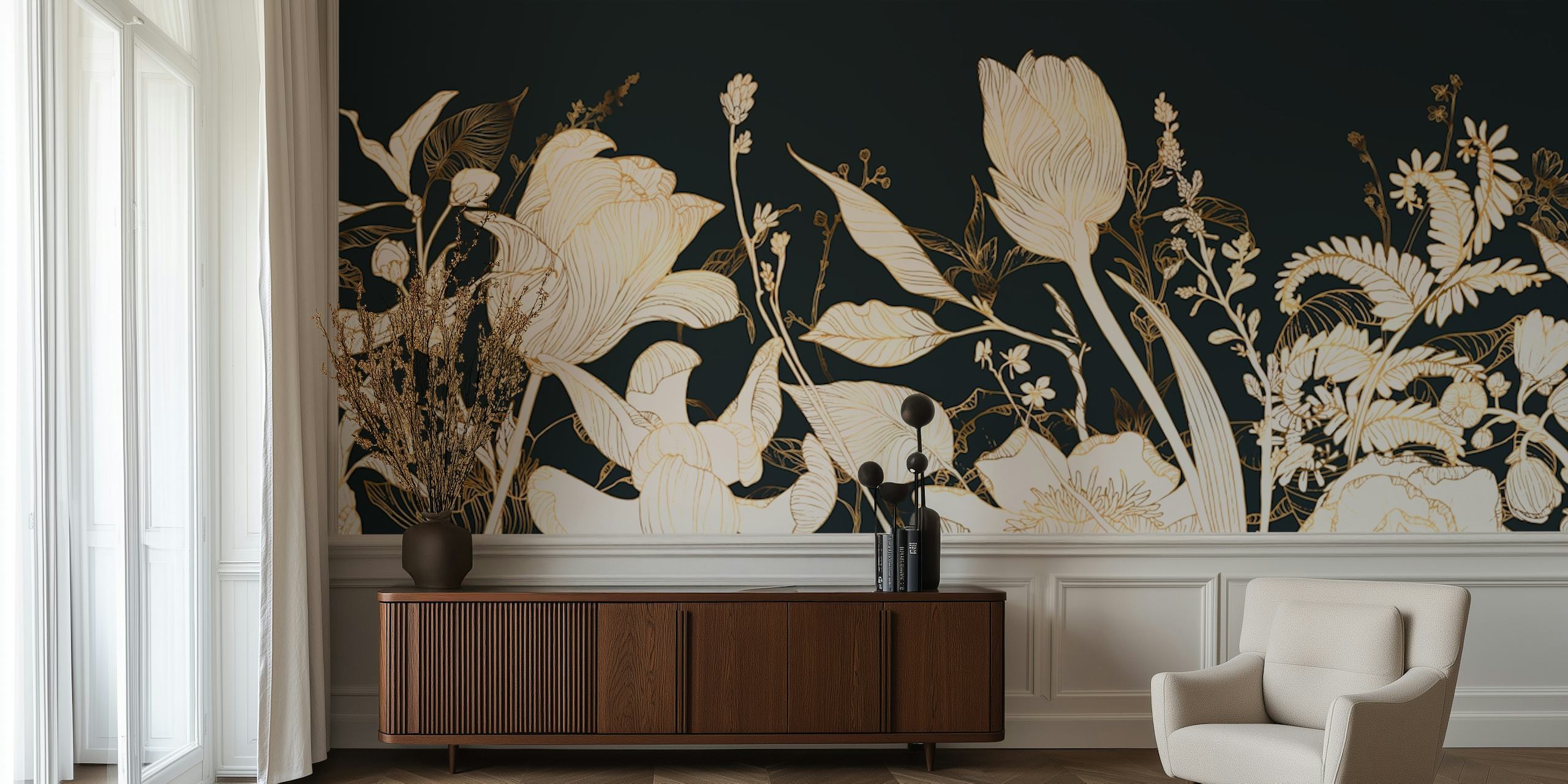 Luxury floral wallpaper design
