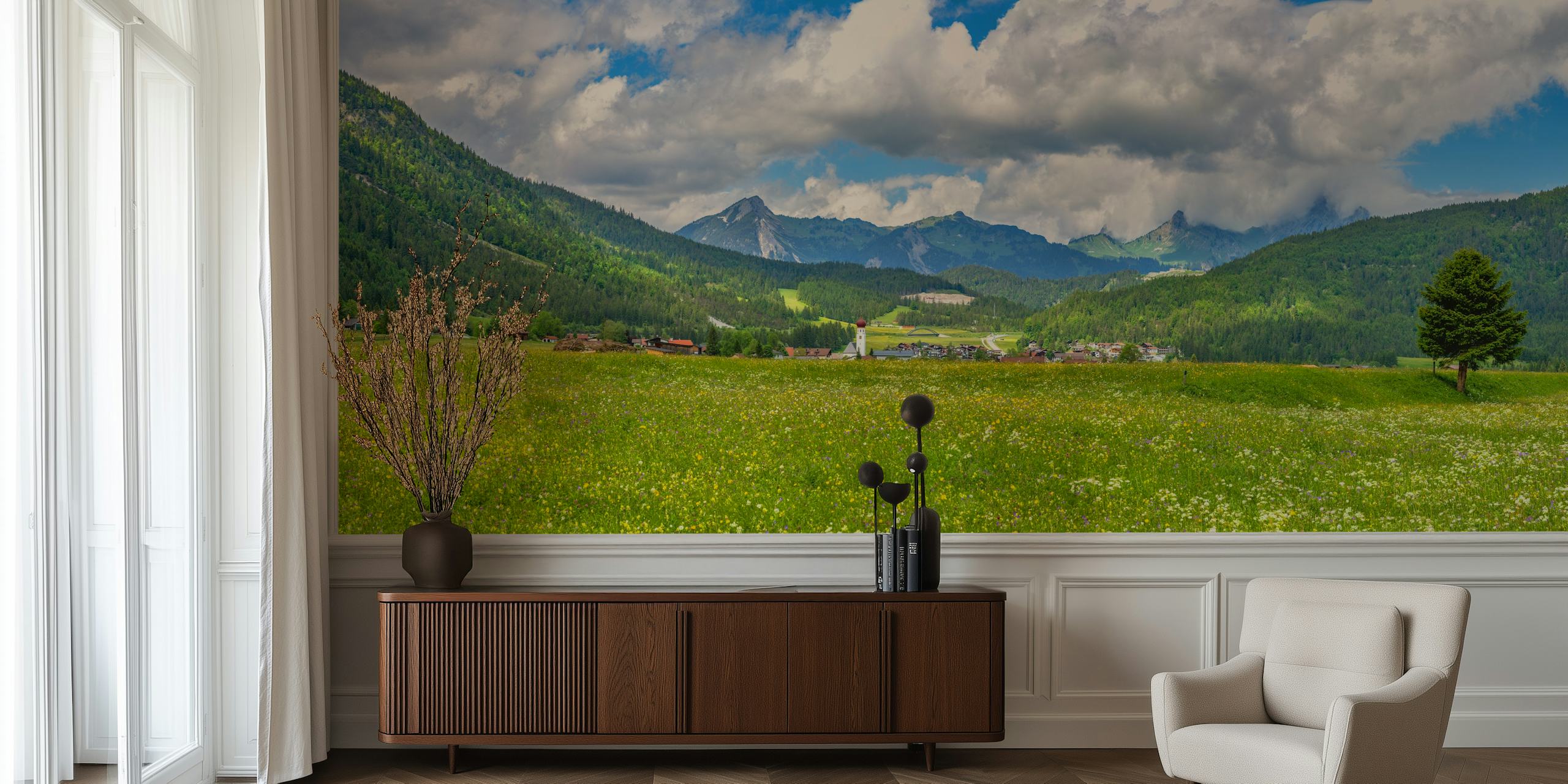 Panorama Tyrol tapetti huoneessa