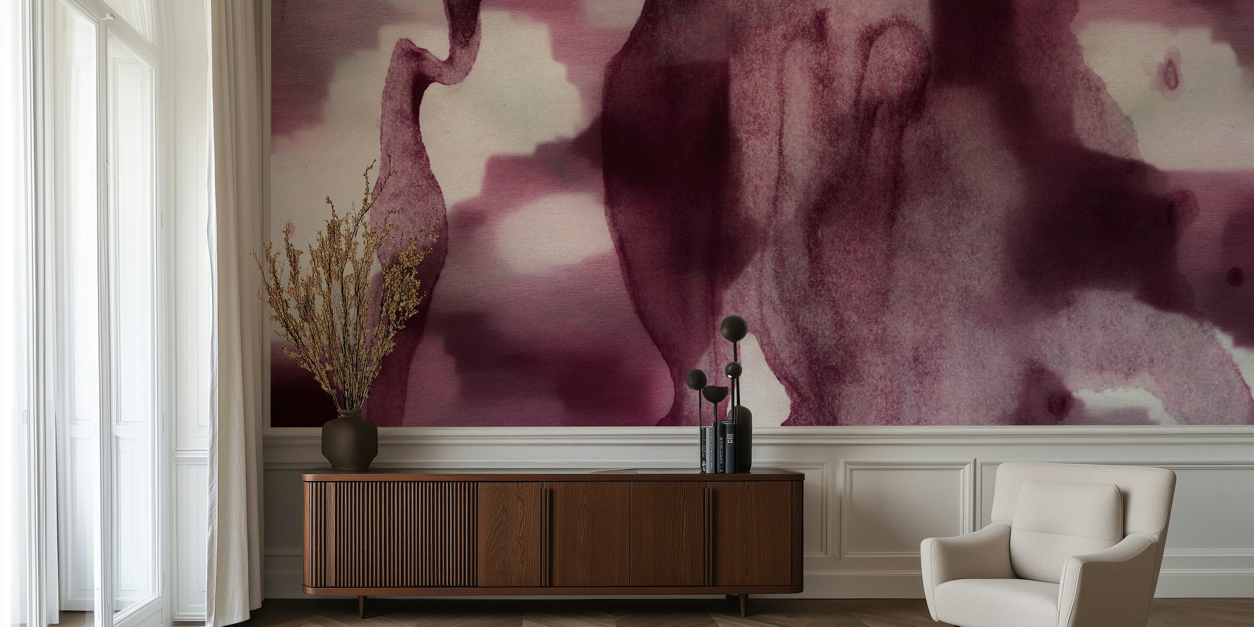 Crazy Magenta Universe wallpaper in a room