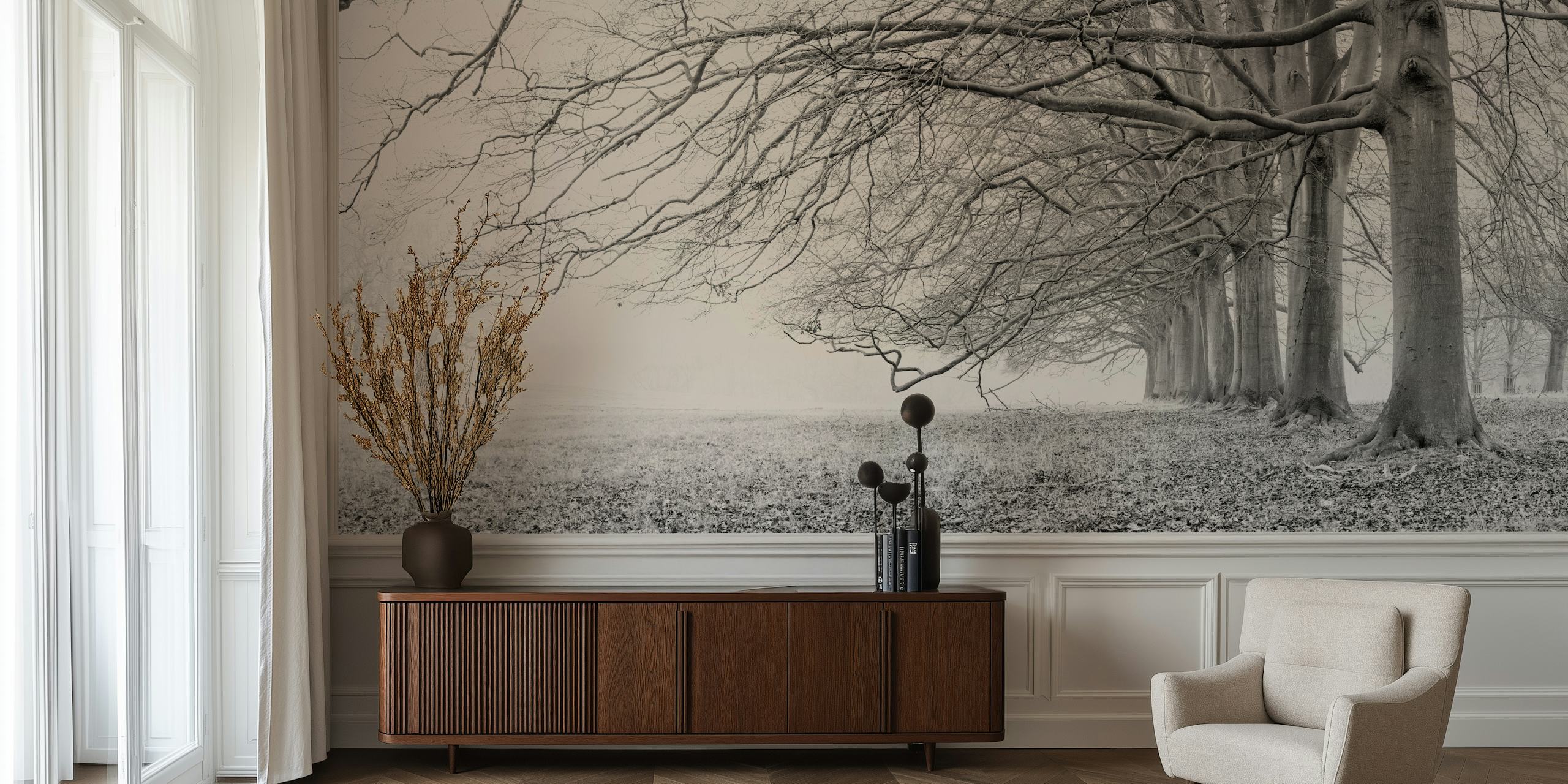 Papel pintado Nature's Avenues en un entorno de habitación