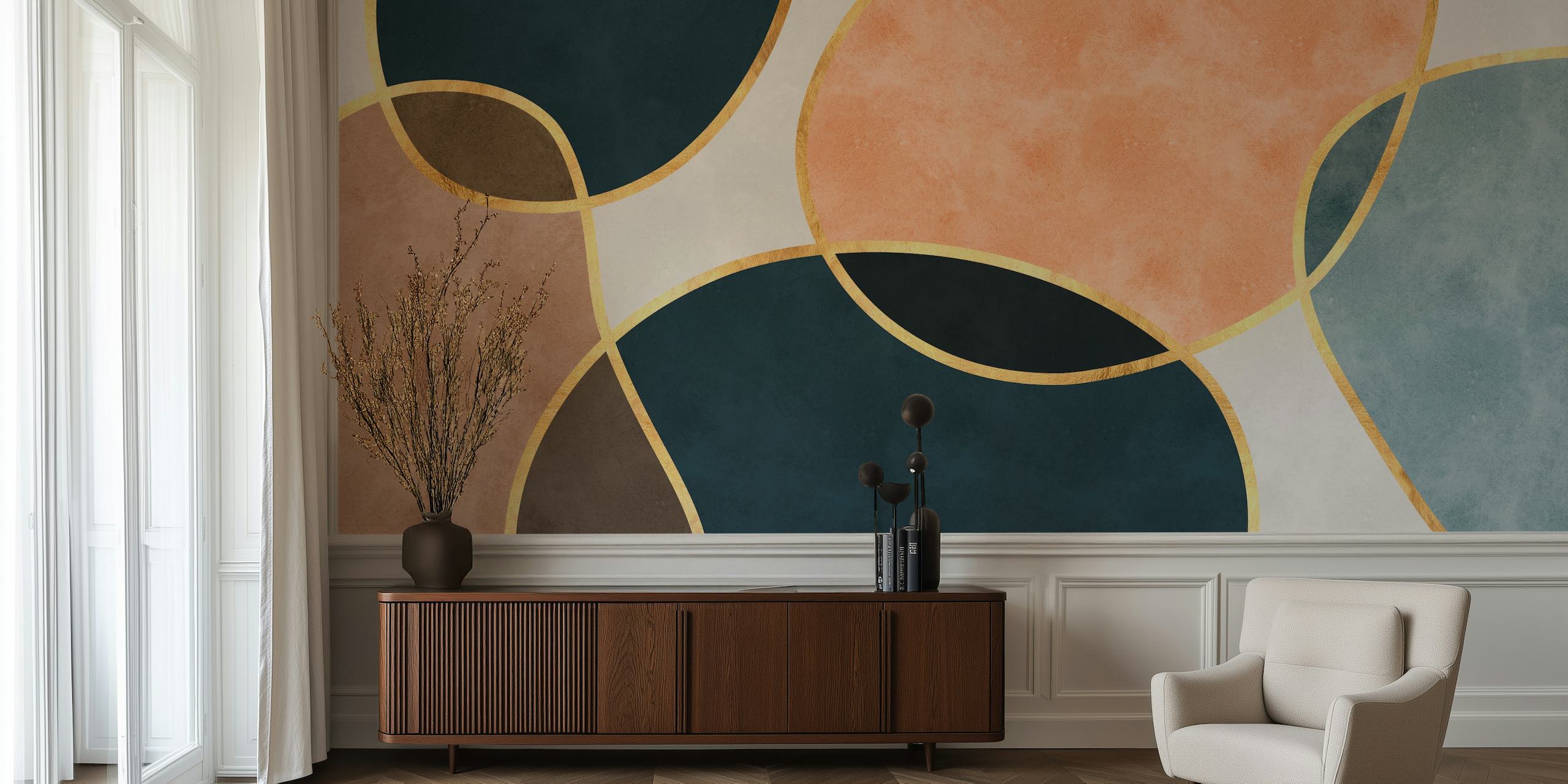 Boho shapes 17 wallpaper in a room