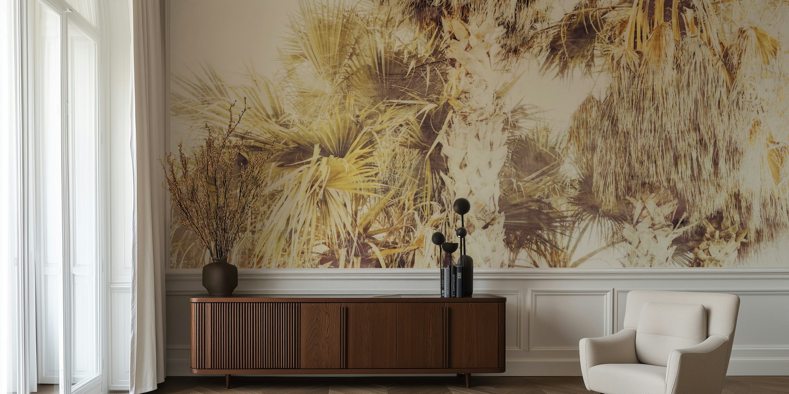 papier peint Tropical Palm Bliss dans un salon
