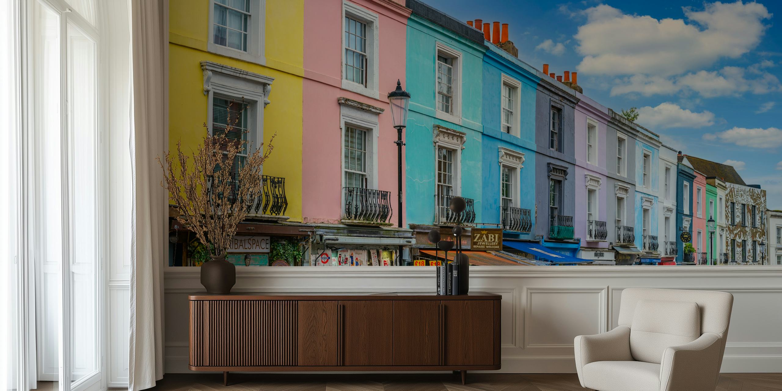 Tapeta Notting Hill z kolorowymi domami