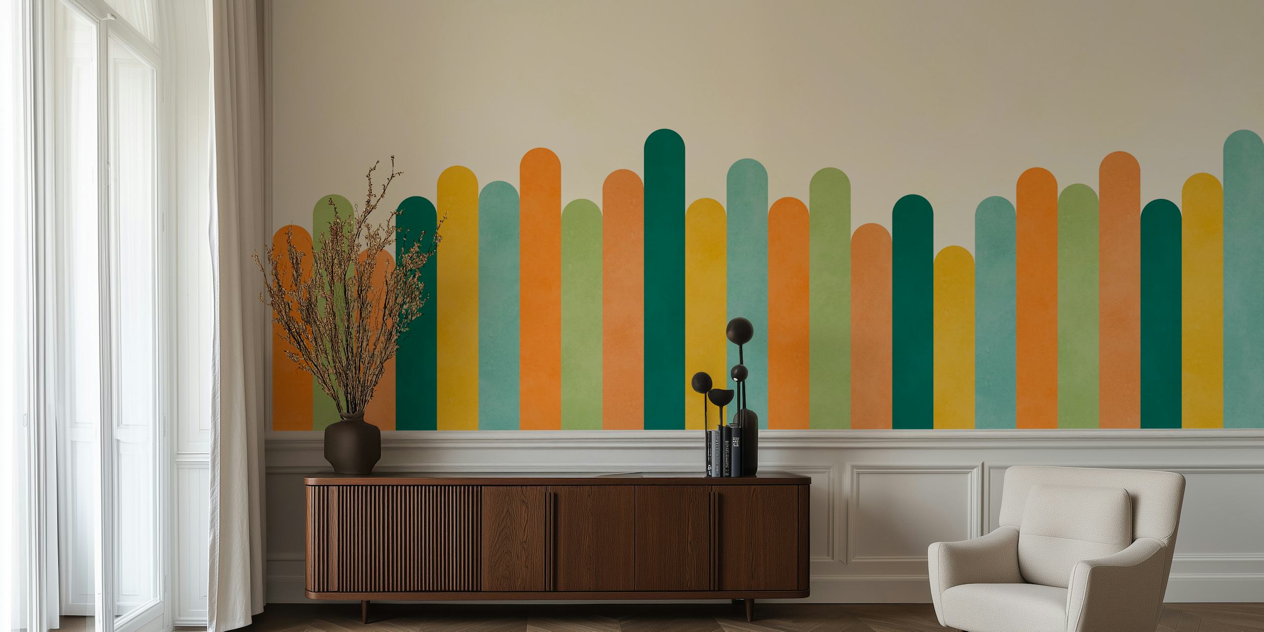 Papel de parede Colorful arches em um quarto